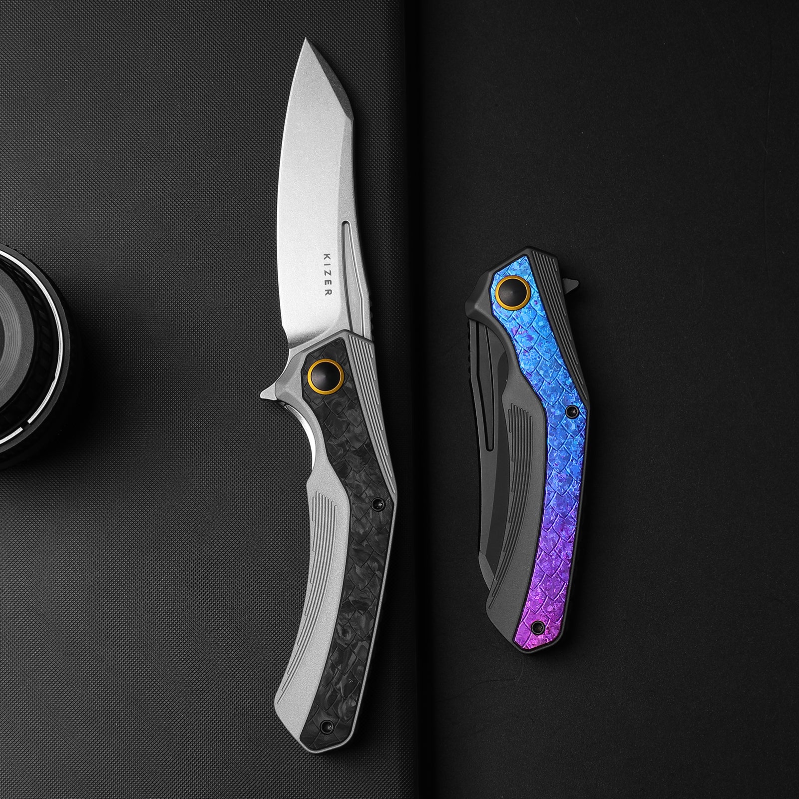 Draca | Flipper | S45VN | GID | Aluminum & Carbon Fiber | KizerB™ 4751A1 - Image 8