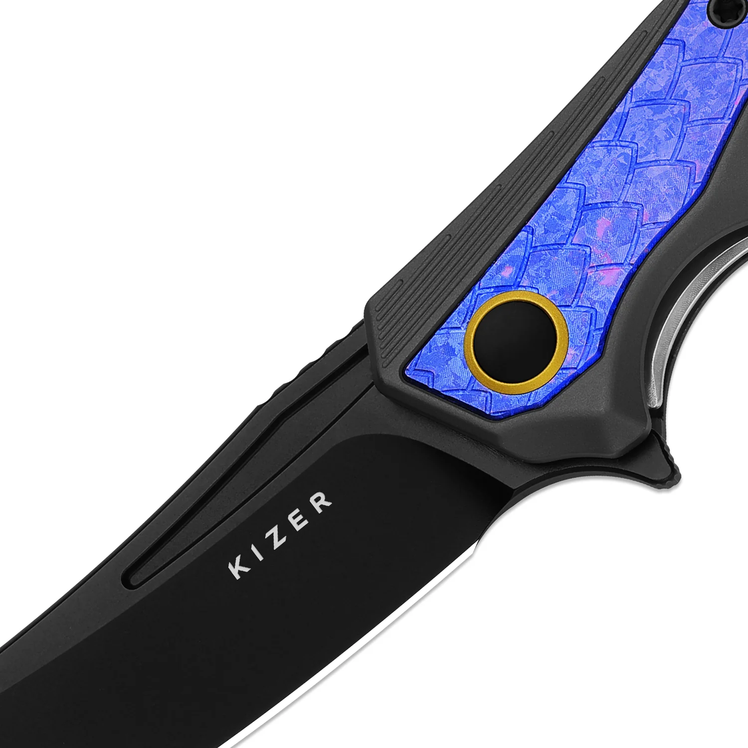 Draca | Flipper | S45VN | Aluminum & Crystallized Titanium | KizerB™ 4751A2 - Image 6