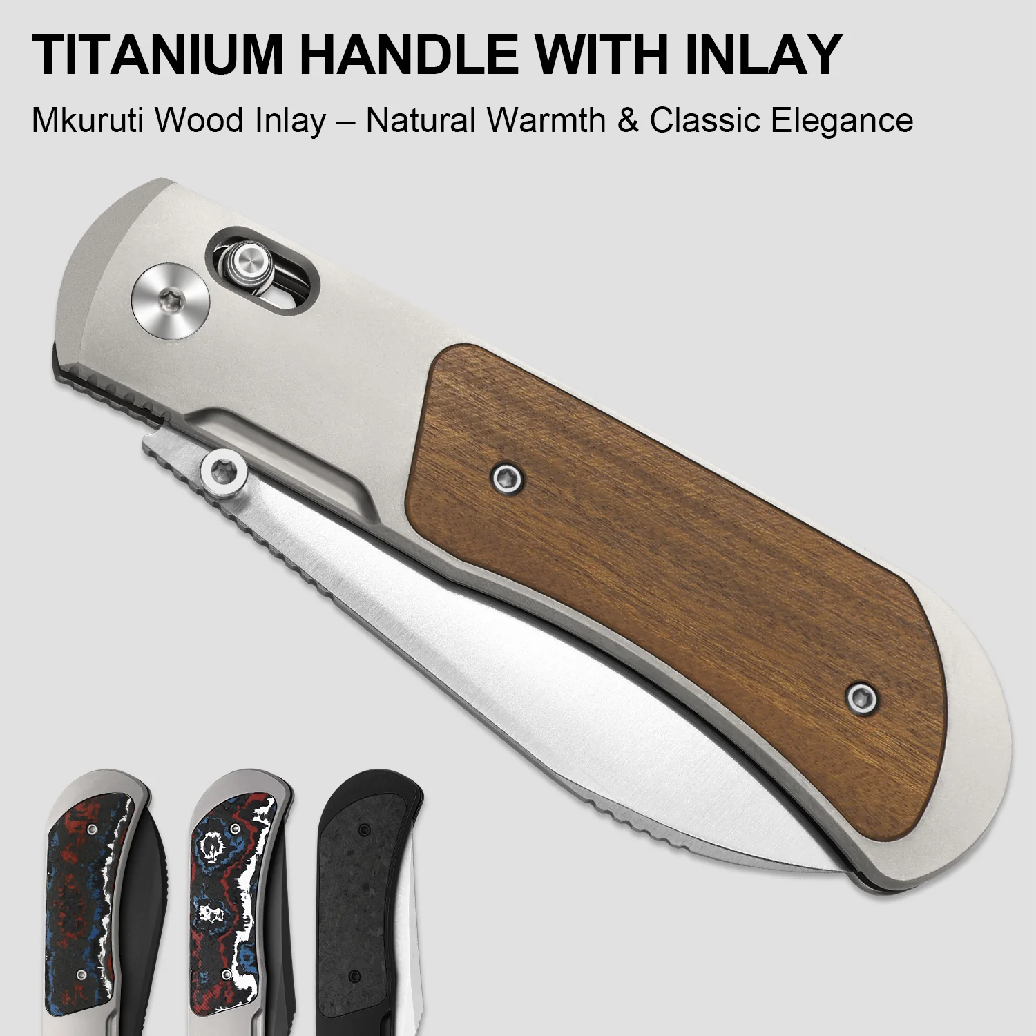 Tycho | S45VN | Titanium & Mkuruti Wood | KizerB™ 4761A1 - Image 10