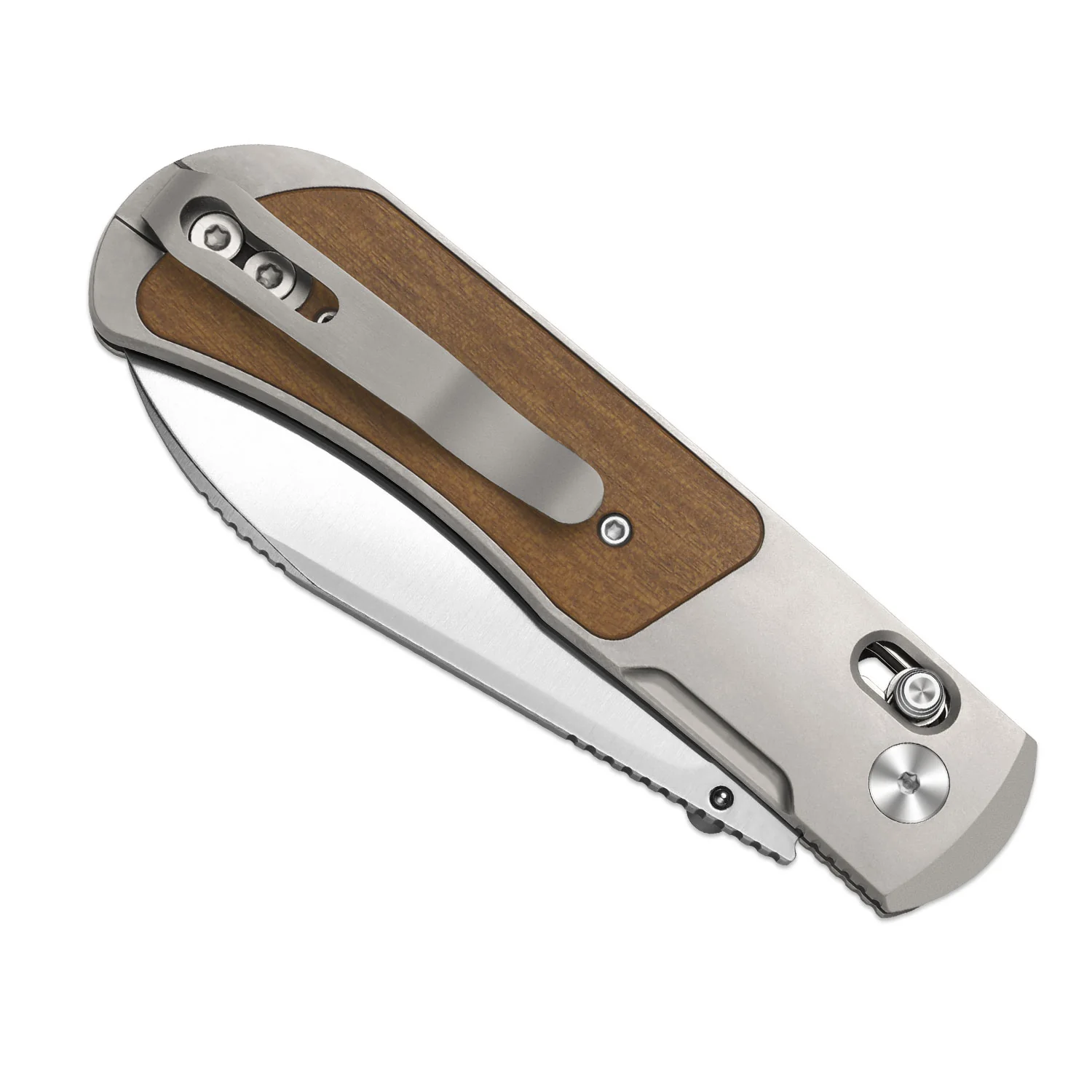 Tycho | S45VN | Titanium & Mkuruti Wood | KizerB™ 4761A1 - Image 6