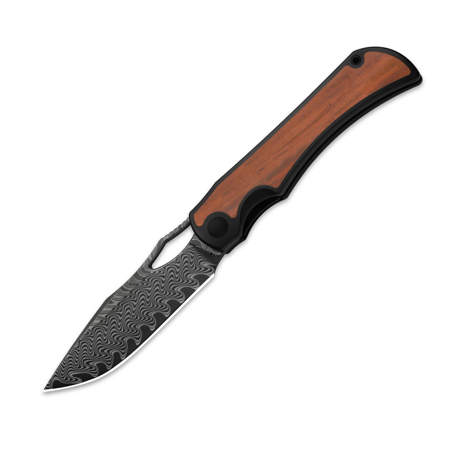Allure | Balanced Form | Black Acid Damascus | Titanium & Panama Rosewood | KizerB™ 4763LDA3 - Image 2