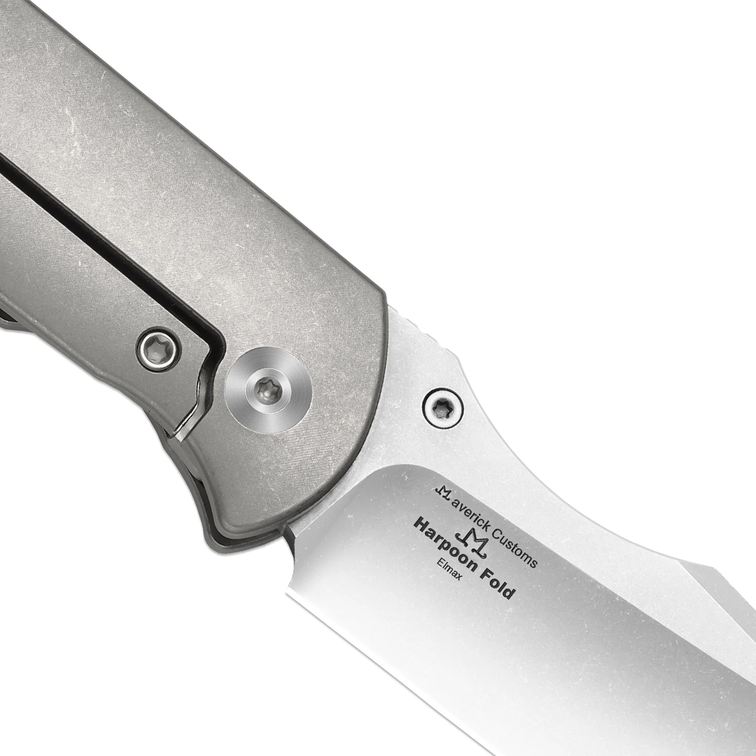 HARPOON FOLD | Elmax + Hollow Grind + Stonewashed | FRAME LOCK | Titanium | KizerB™ 4784A1 - Image 5