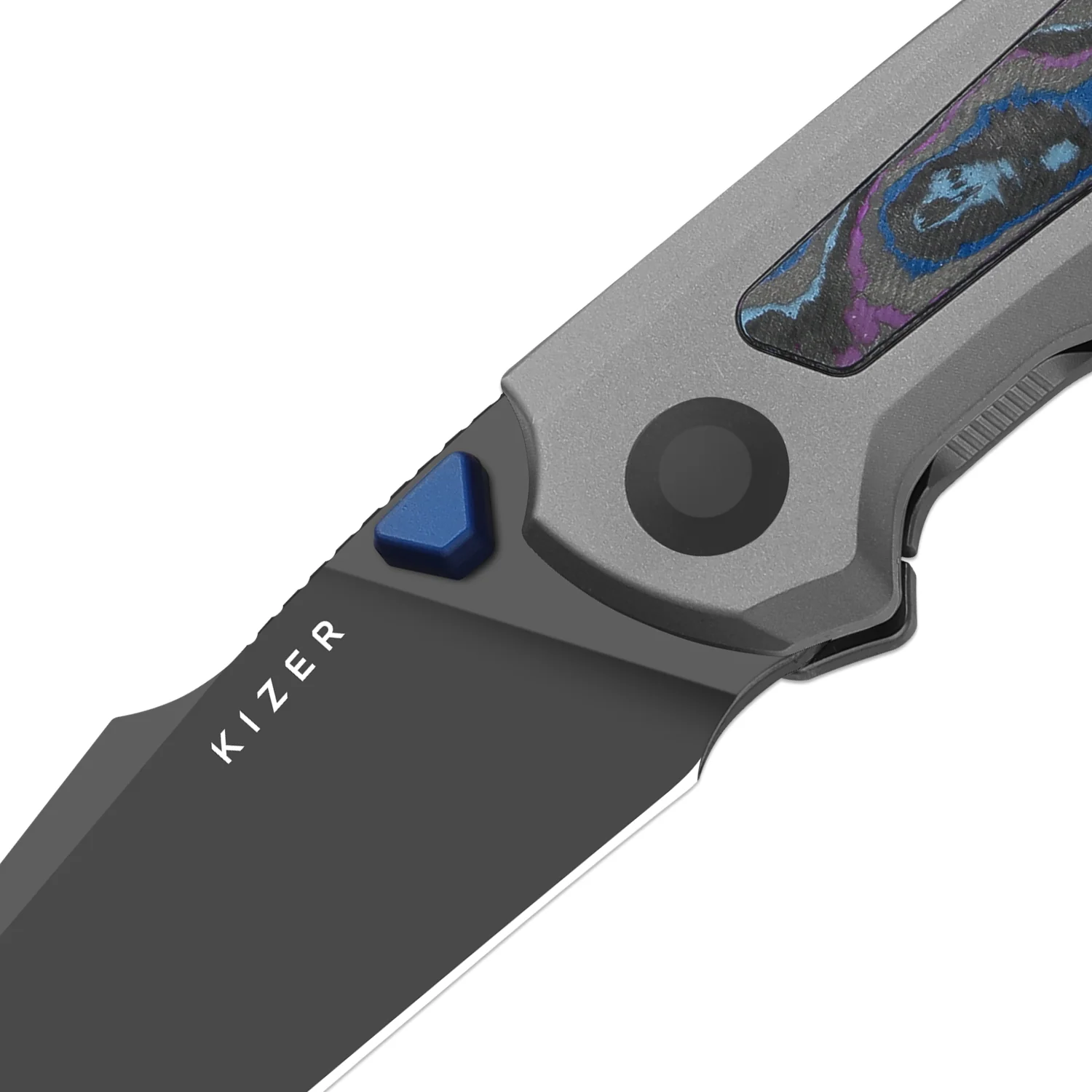 Kizer Feweed XL Knife Damtanium Camo Carbon S90V BLADE DISTRICT EXCLUSIVE - Image 4