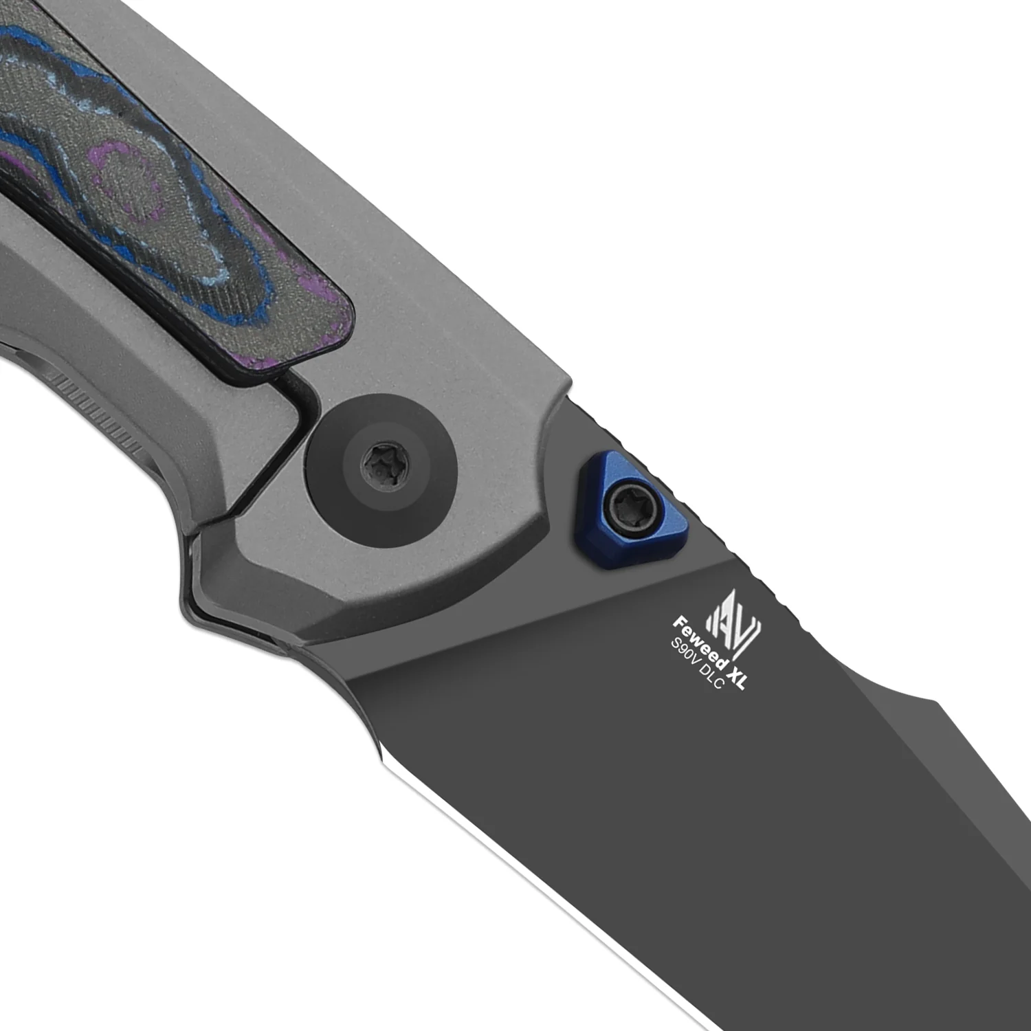 Kizer Feweed XL Knife Damtanium Camo Carbon S90V BLADE DISTRICT EXCLUSIVE - Image 5