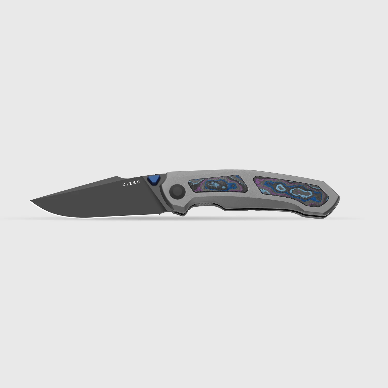 Kizer Feweed XL Knife Damtanium Camo Carbon S90V BLADE DISTRICT EXCLUSIVE - Image 8