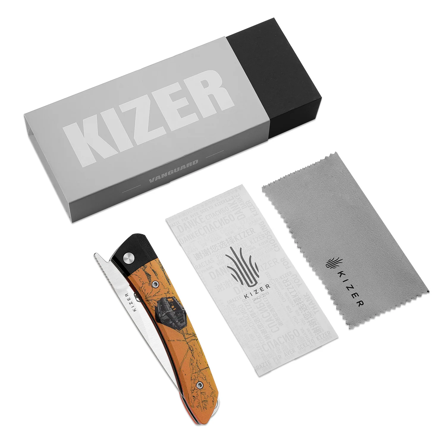 Kizer MOMO Nozhikov Exclusive – Nitro-V Satin Blade & G10 Printed Handle - Image 9