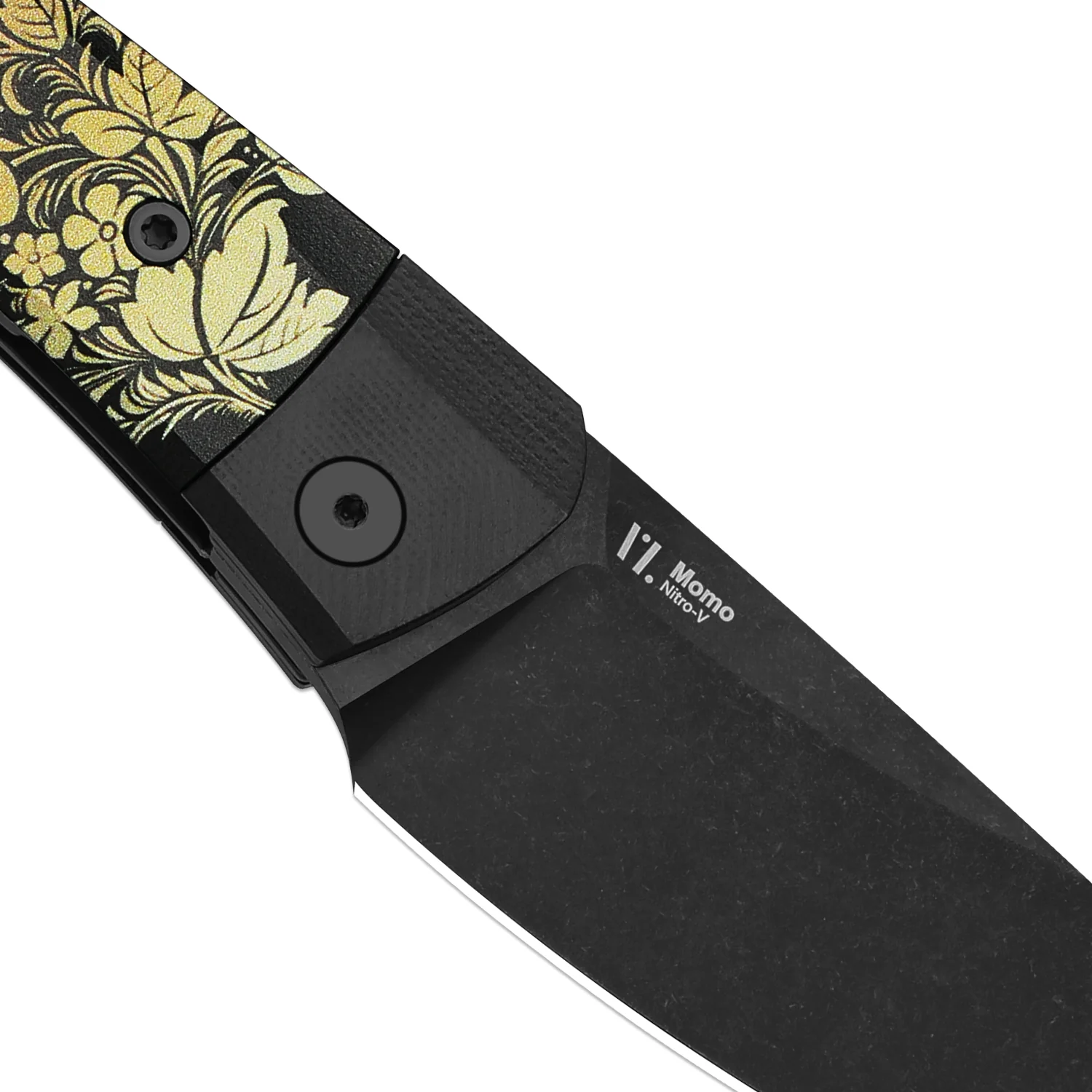 Kizer MOMO Nozhikov Exclusive – Nitro-V  Black Stonewashed Blade & G10 printed Handle - Image 5