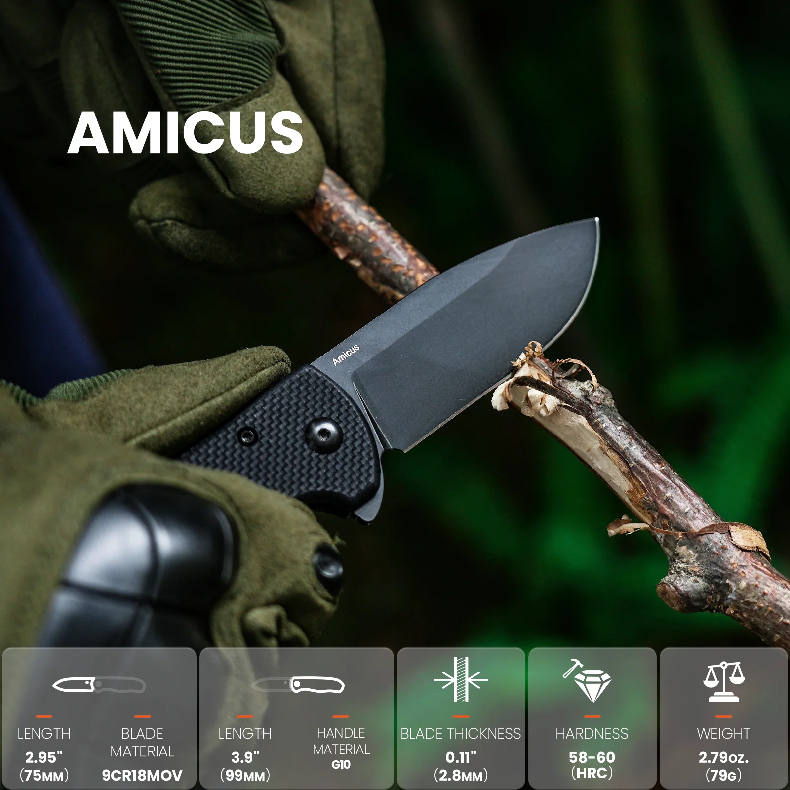 Amicus | 9Cr18MoV | G10 | KizerV™ L3002A1 - Image 10