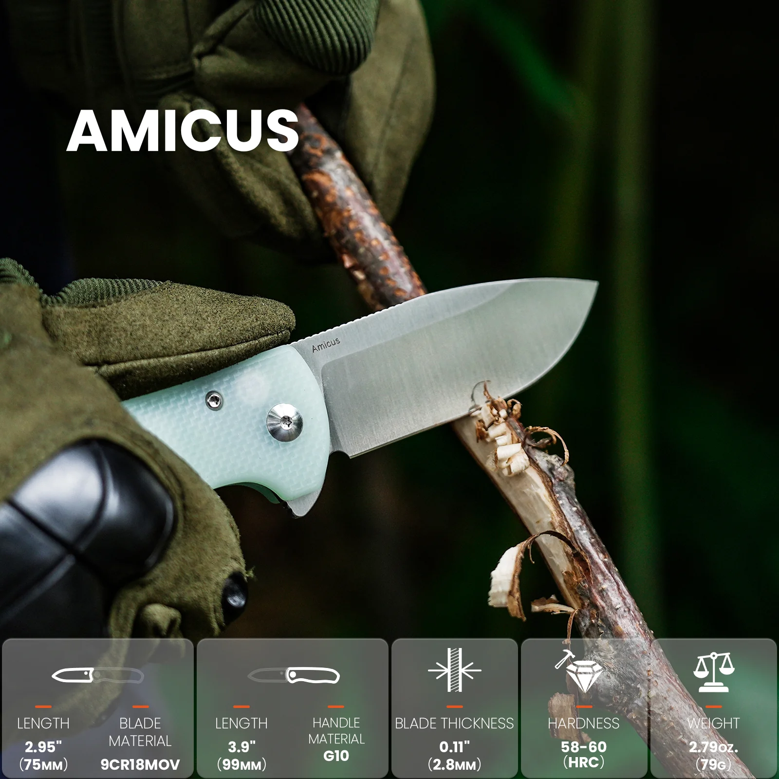 Amicus | 9Cr18MoV | G10 | KizerV™ L3002A2 - Image 10