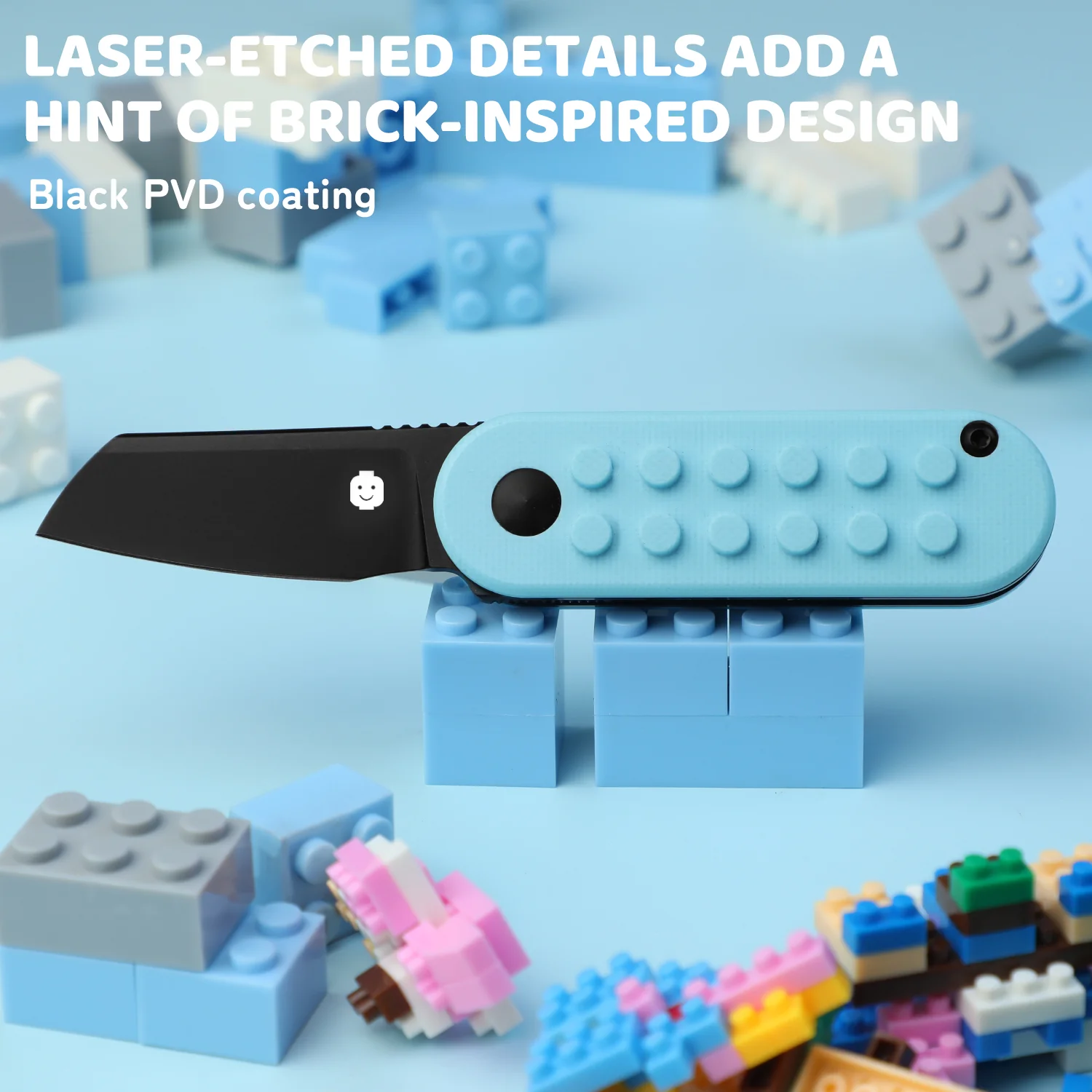 Mini Bay | 14C28N | Blue Brick G10 Handle | KizerV™ 2583A2 - Image 15