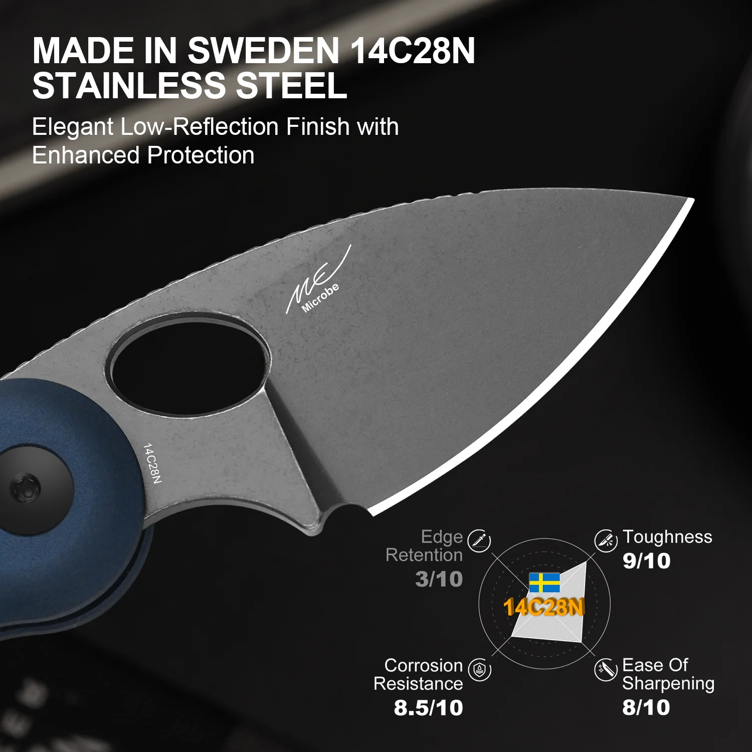 Microbe™ | Kizer Button Liner Lock™ | 14C28N | Aluminum | KizerV™ 2742A1 - Image 9