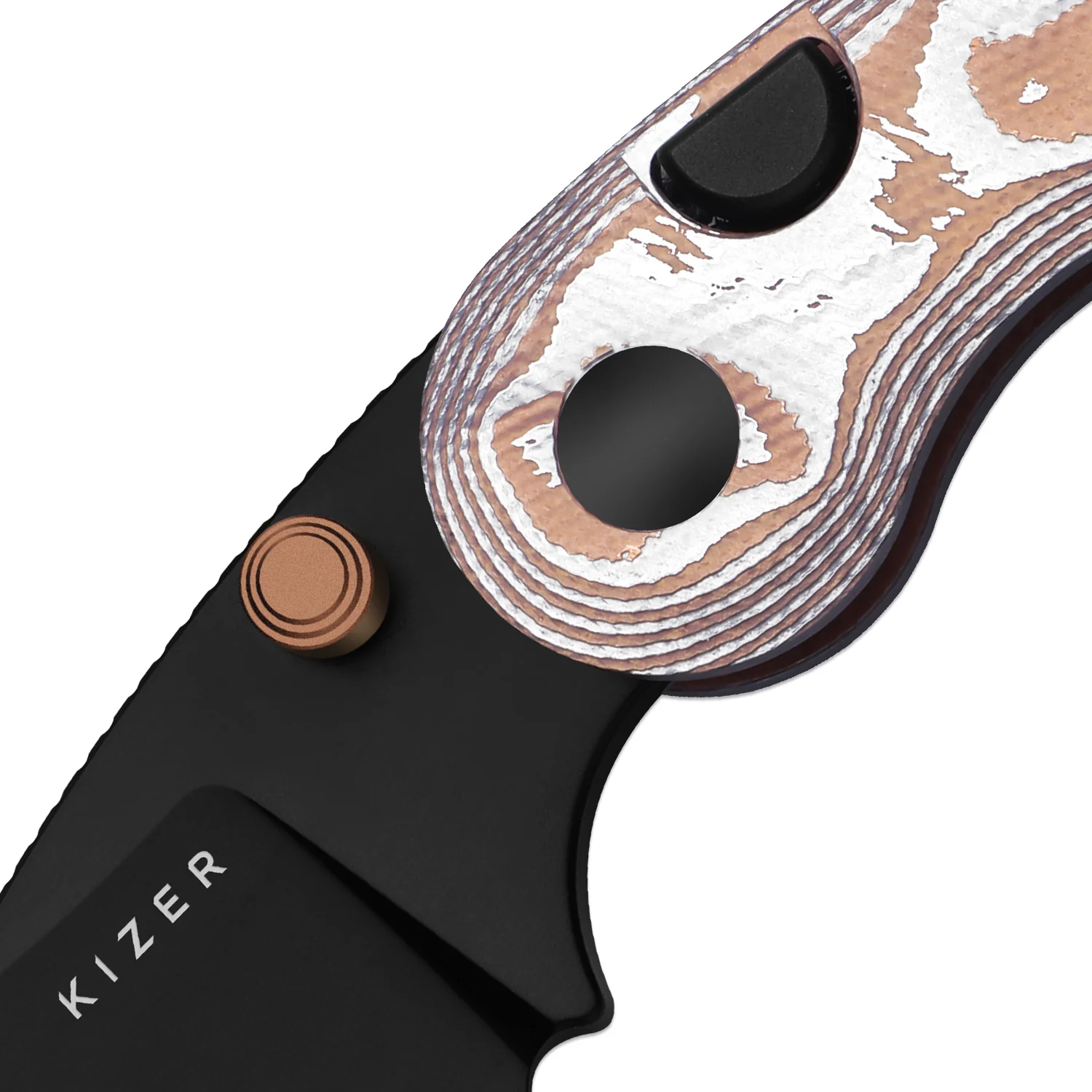 Microbe™ | 5Th Pocket Knife | Kizer Button Liner Lock™ | Copper Foil G10 Handle | KizerV™ 2742A12 - Image 6