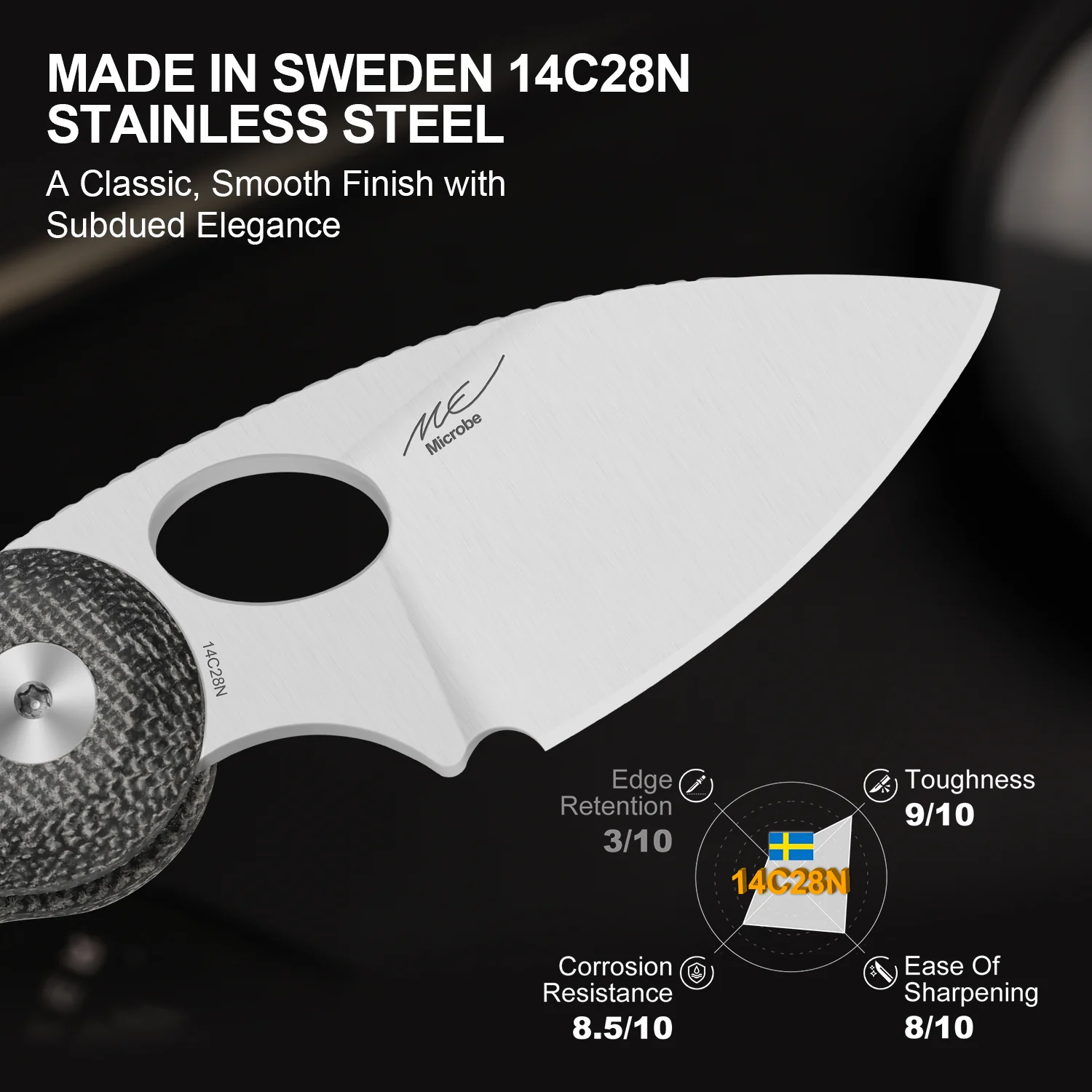 Microbe™ | Kizer Button Liner Lock™ | Norplex UltreX™ Micarta | 14C28N | KizerV™ 2742A2 - Image 12