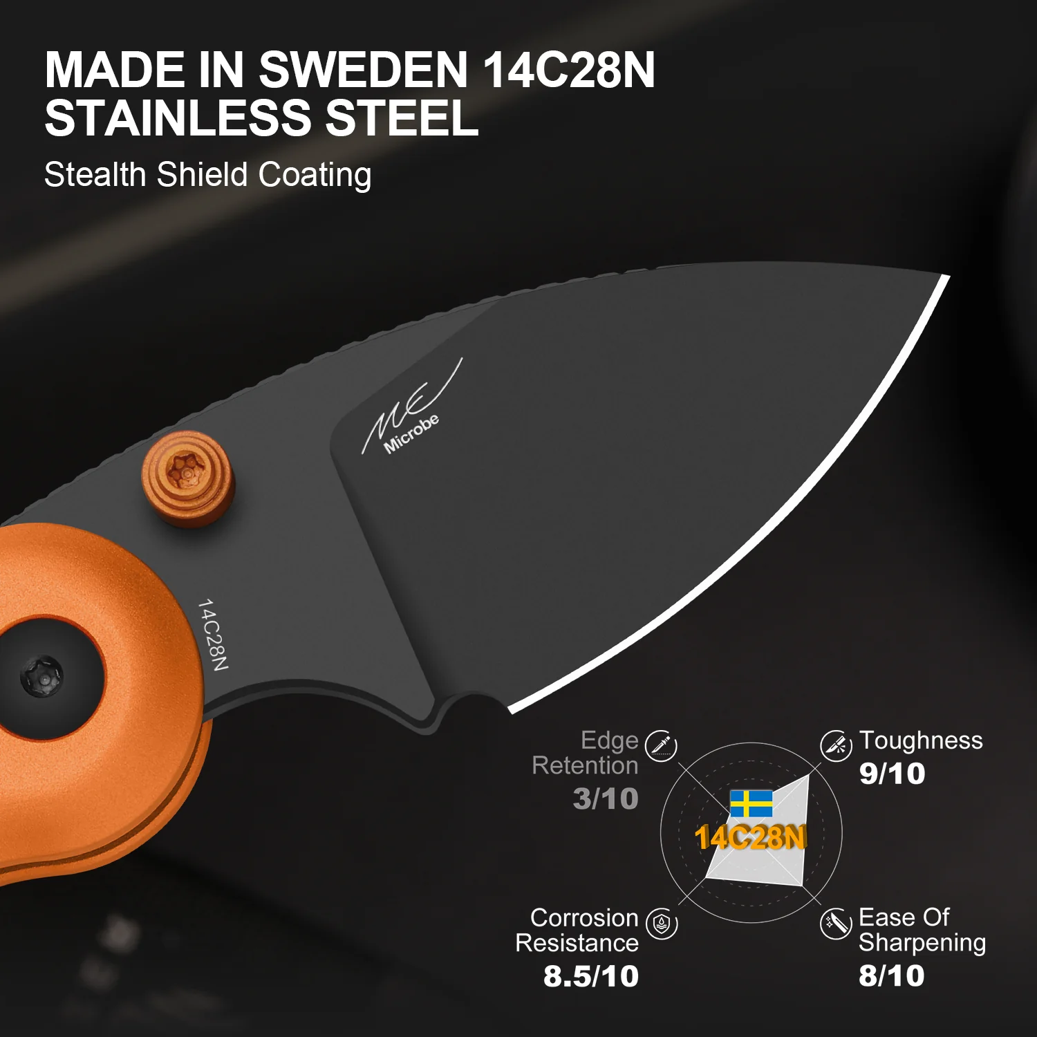 Microbe™ | Kizer Button Liner Lock™ | 14C28N | Aluminum | KizerV™ 2742A3 - Image 11