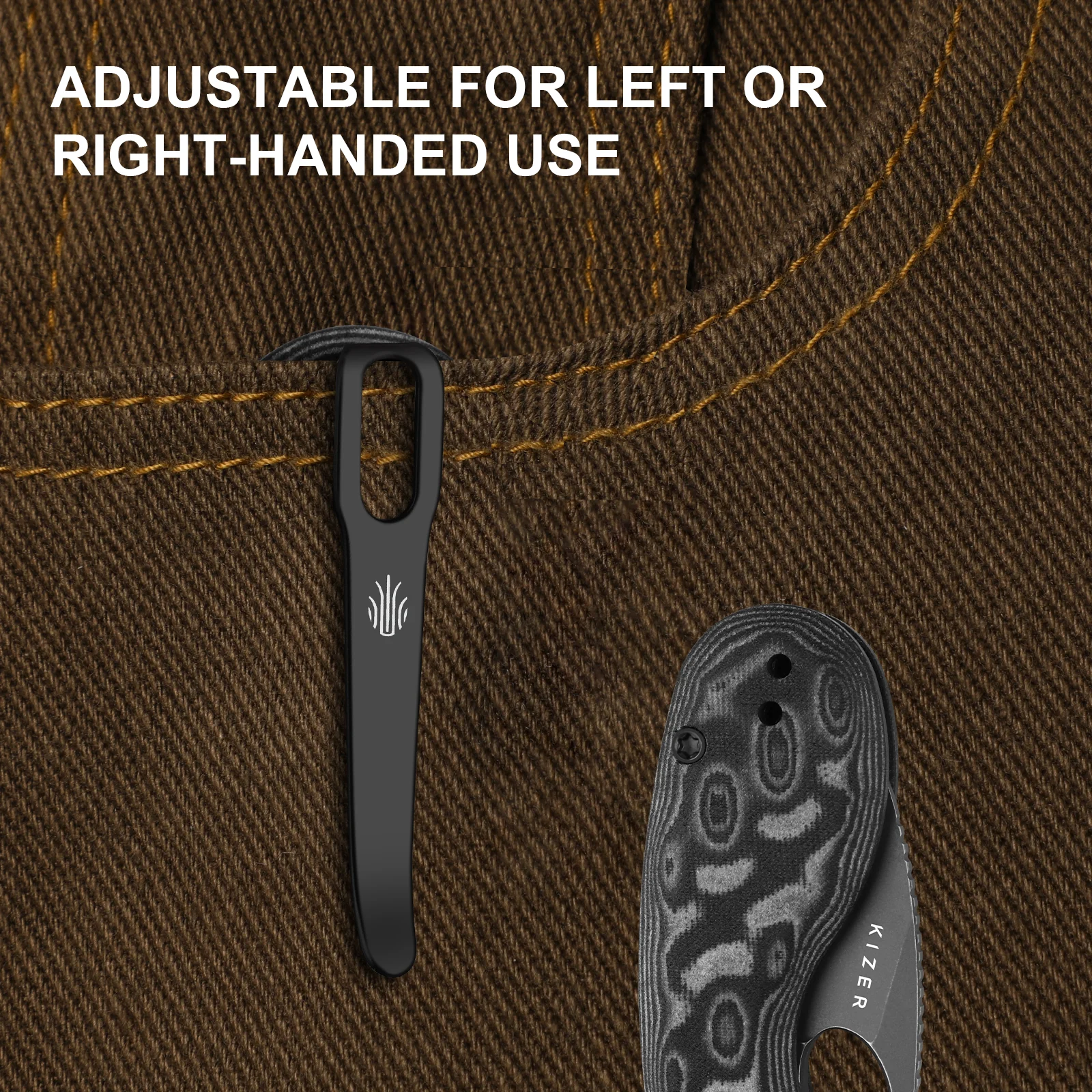 Microbe™ | Kizer Button Liner Lock™ | Micarta With Vortex Pattern | 14C28N | KizerV™ 2742A5 - Image 14
