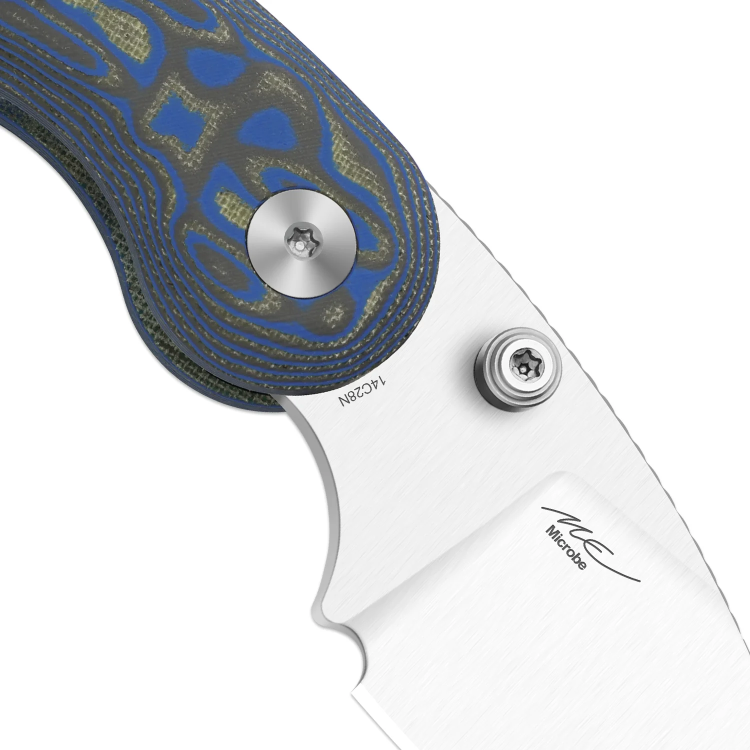 Microbe™ | Kizer Button Liner Lock™ | Micarta With Vortex Pattern | 14C28N | KizerV™ 2742A6 - Image 7