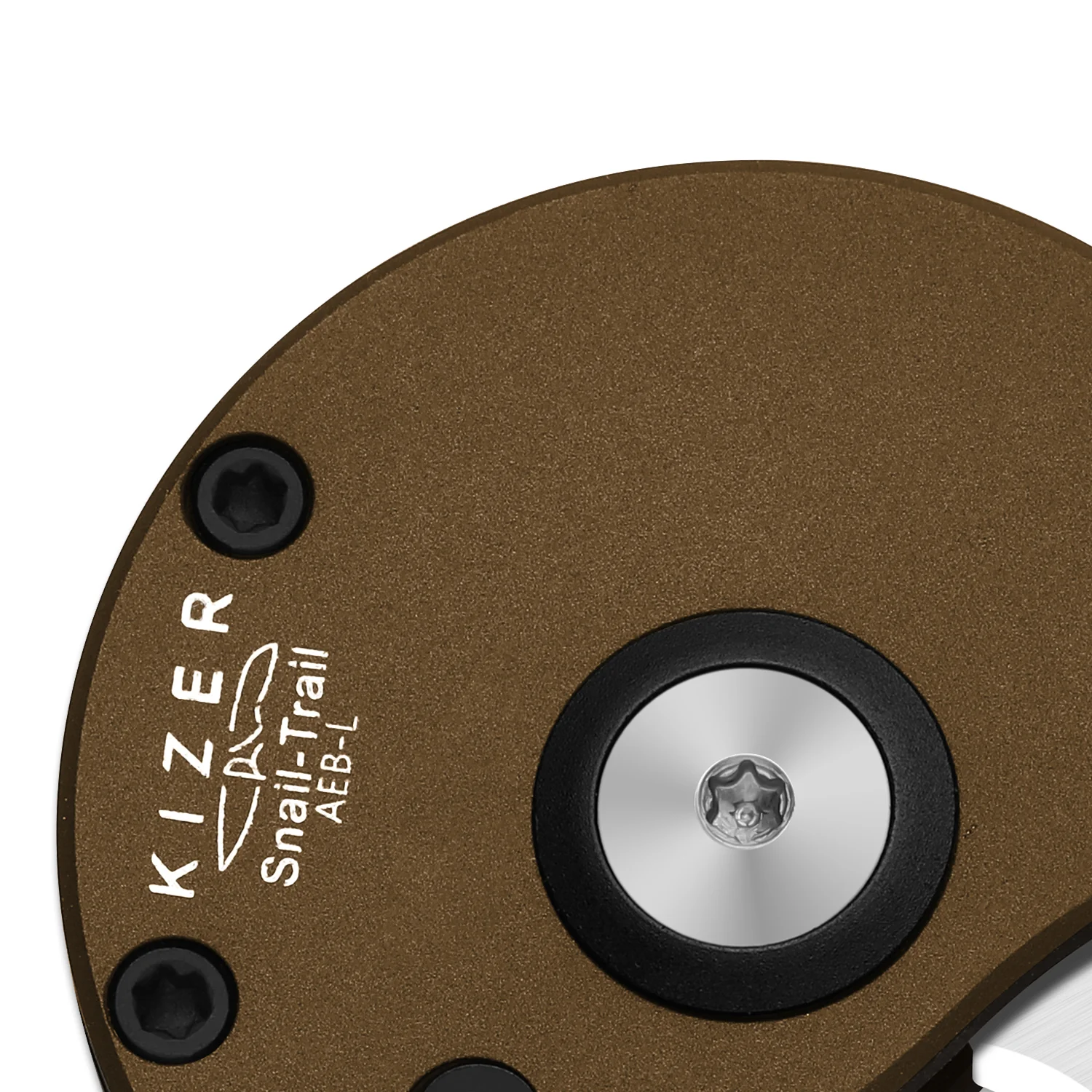 Snail-Trail | 5th Pocket Coin Knife | Detent Slip Joint | AEB-L | Matte Brass-Tone Aluminum Handle | Flat Grind | KizerV™ 2757A1 - Image 7