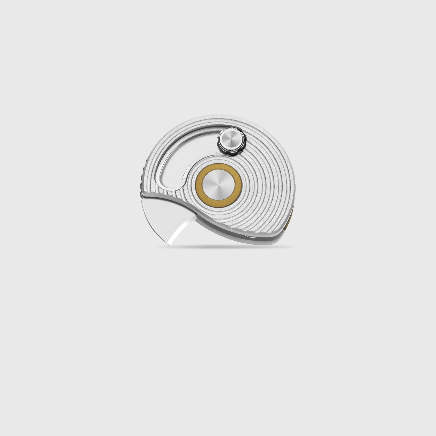 Snail-Trail | 5th Pocket Coin Knife | Detent Slip Joint | AEB-L | Matte Silver Aluminum Handle | Flat Grind | KizerV™ 2757A3
