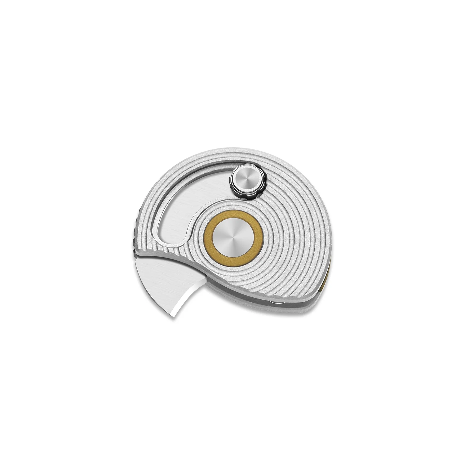 Snail-Trail | 5th Pocket Coin Knife | Detent Slip Joint | AEB-L | Matte Silver Aluminum Handle | Flat Grind | KizerV™ 2757A3 - Image 2