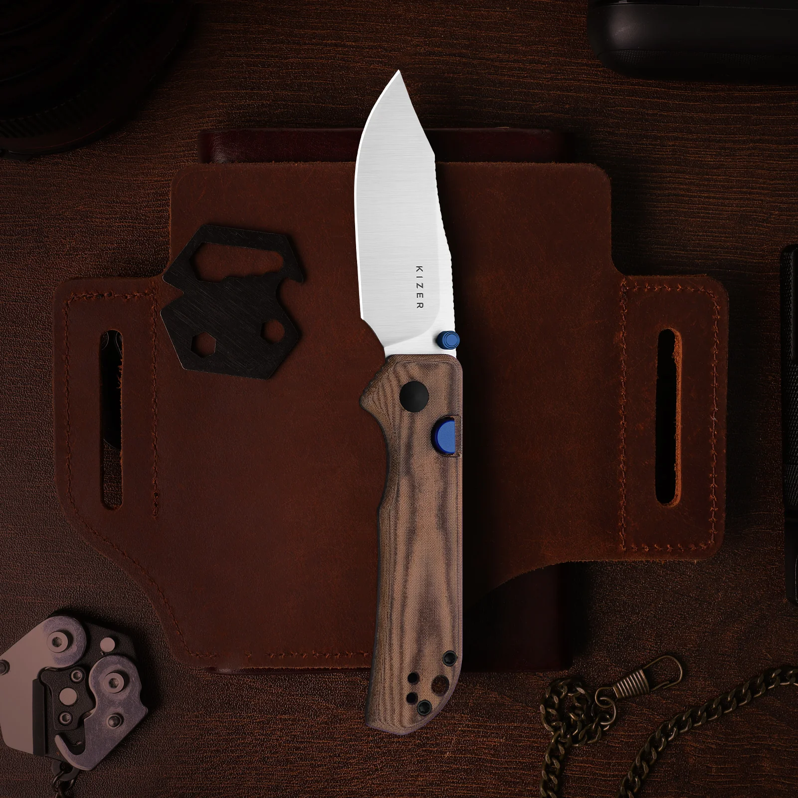 Nice Guy | Clip Point | AEB-L + Satin | Norplex UltreX™ Micarta | KizerV™ 3011BCA1 - Image 8