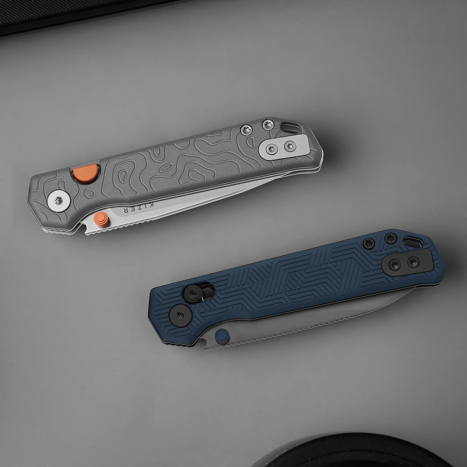 Begleiter 2.9 | Kizer Button Liner Lock™ | Gray Aluminum | S35VN | KizerB™ 3458.2BDA1 - Image 11