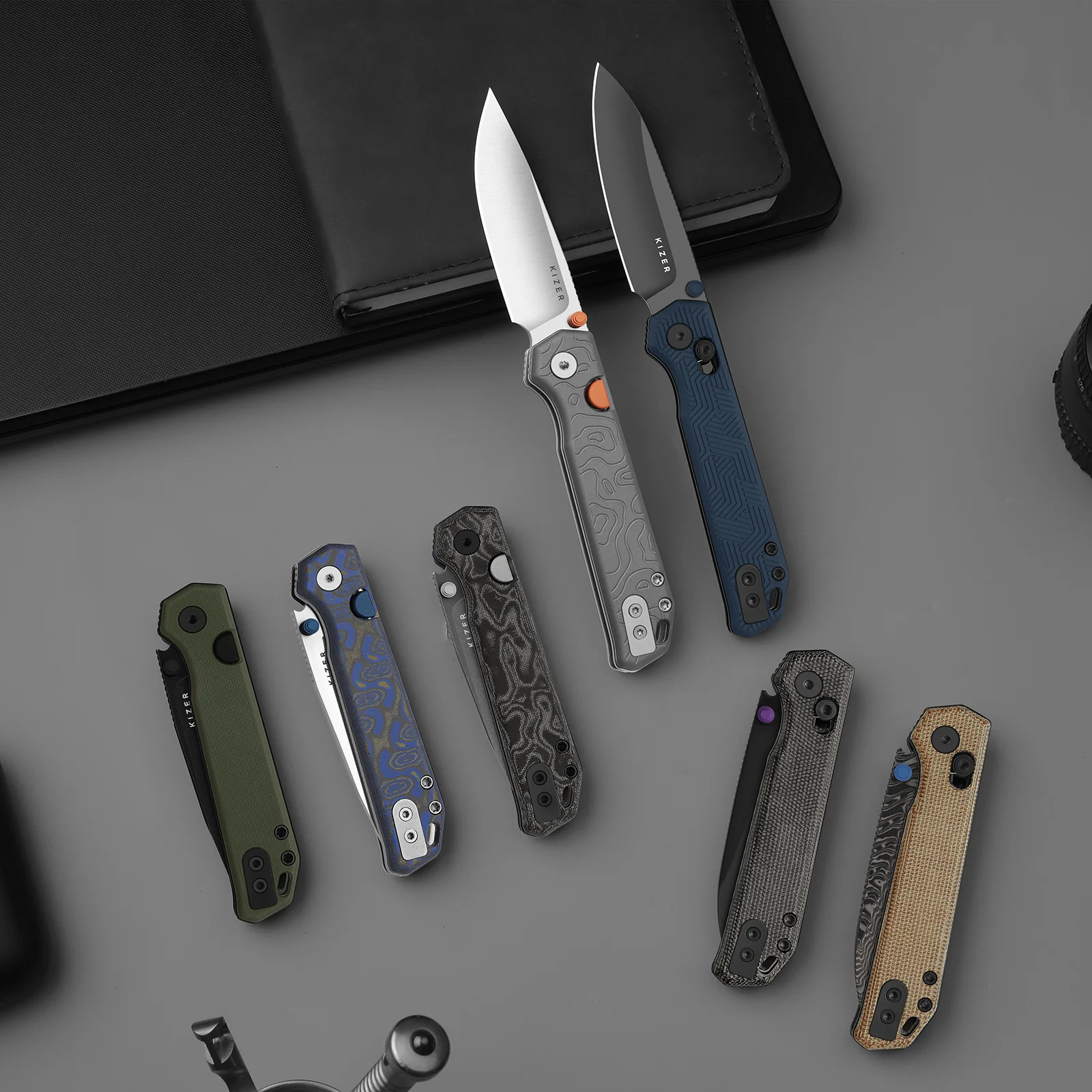 Begleiter 2.9 | Kizer Button Liner Lock™ | Gray Aluminum | S35VN | KizerB™ 3458.2BDA1 - Image 8