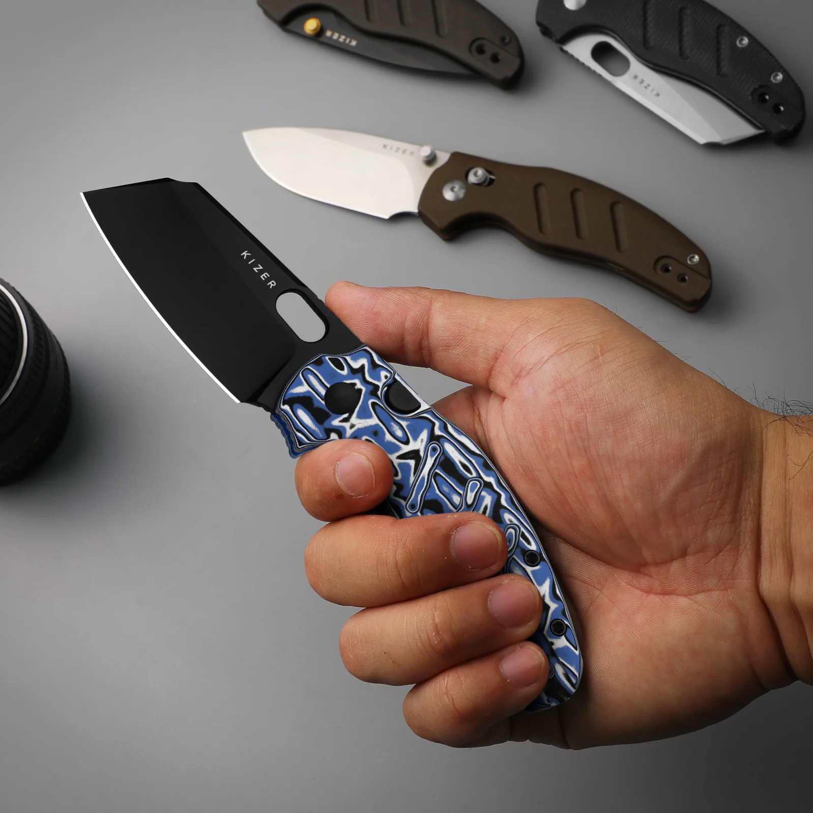 Sheepdog® C01C 2.9 BS | Kizer Button Liner Lock™ | Nitro-V | Micarta | KizerV™ 3488.29BSA2 - Image 12