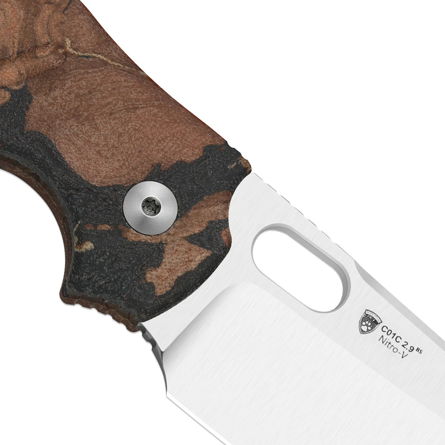 Sheepdog® C01C 2.9 BS | Current Micarta (Orange Burl Canvas) | Kizer Button Liner Lock™ | Nitro-V | KizerV™ 3488.29BSA3 - Image 7