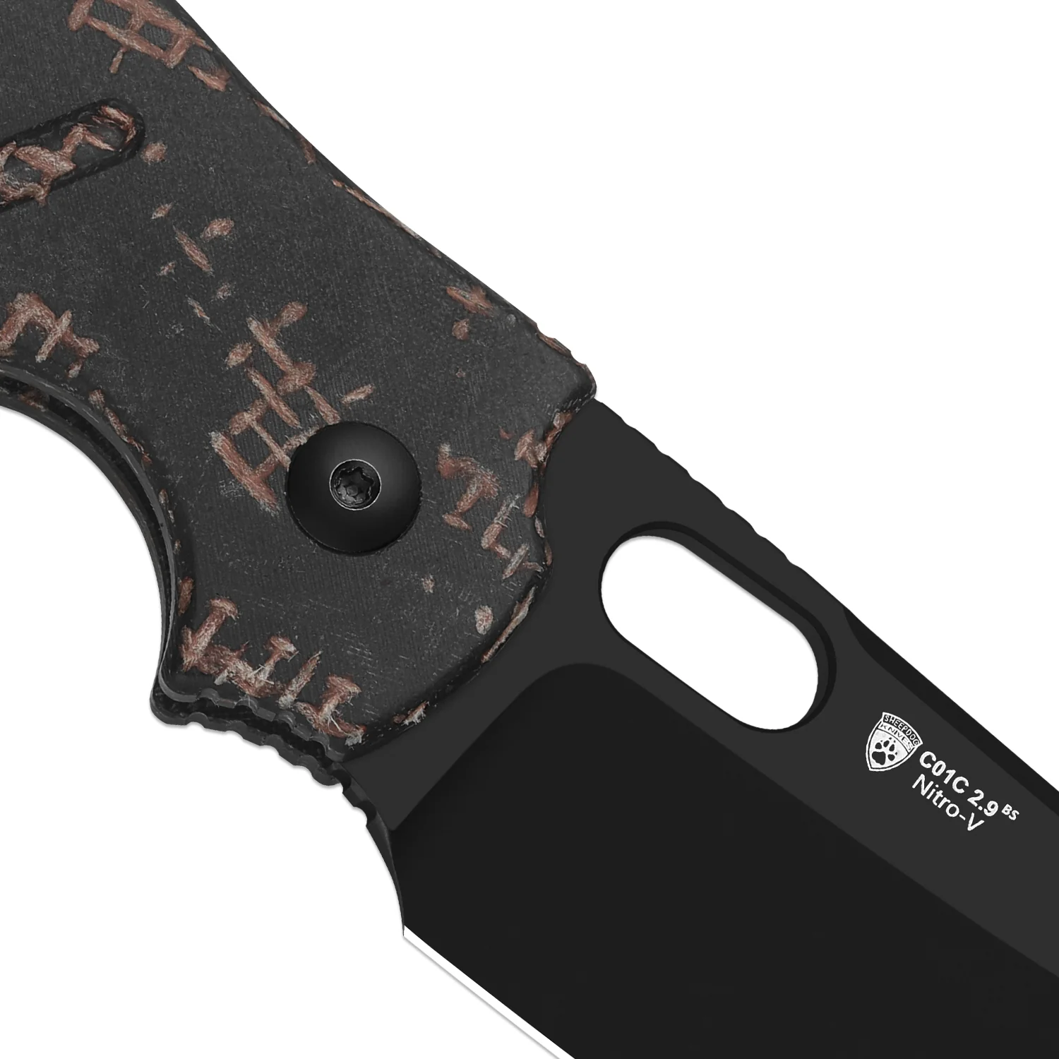 Sheepdog® C01C 2.9 BS | Current Micarta (Burgundy Burlap) | Kizer Button Liner Lock™ | Nitro-V | KizerV™ 3488.29BSA4 - Image 7