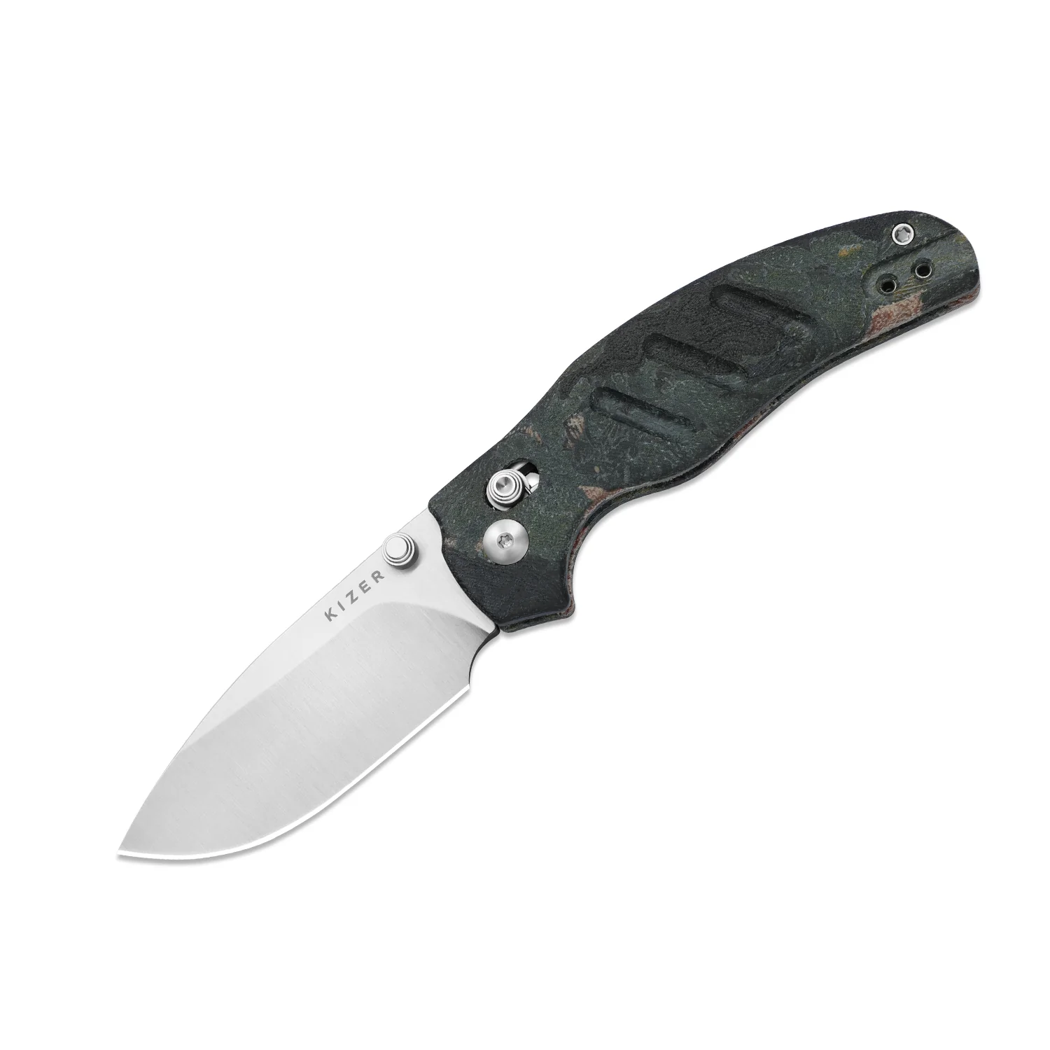 Sheepdog® C01C 2.9 CD | Current Micarta (Blue Burl Canvas) | Kizer Clutch Lock™ | Nitro-V | KizerV™ 3488.29CDA3 - Image 2