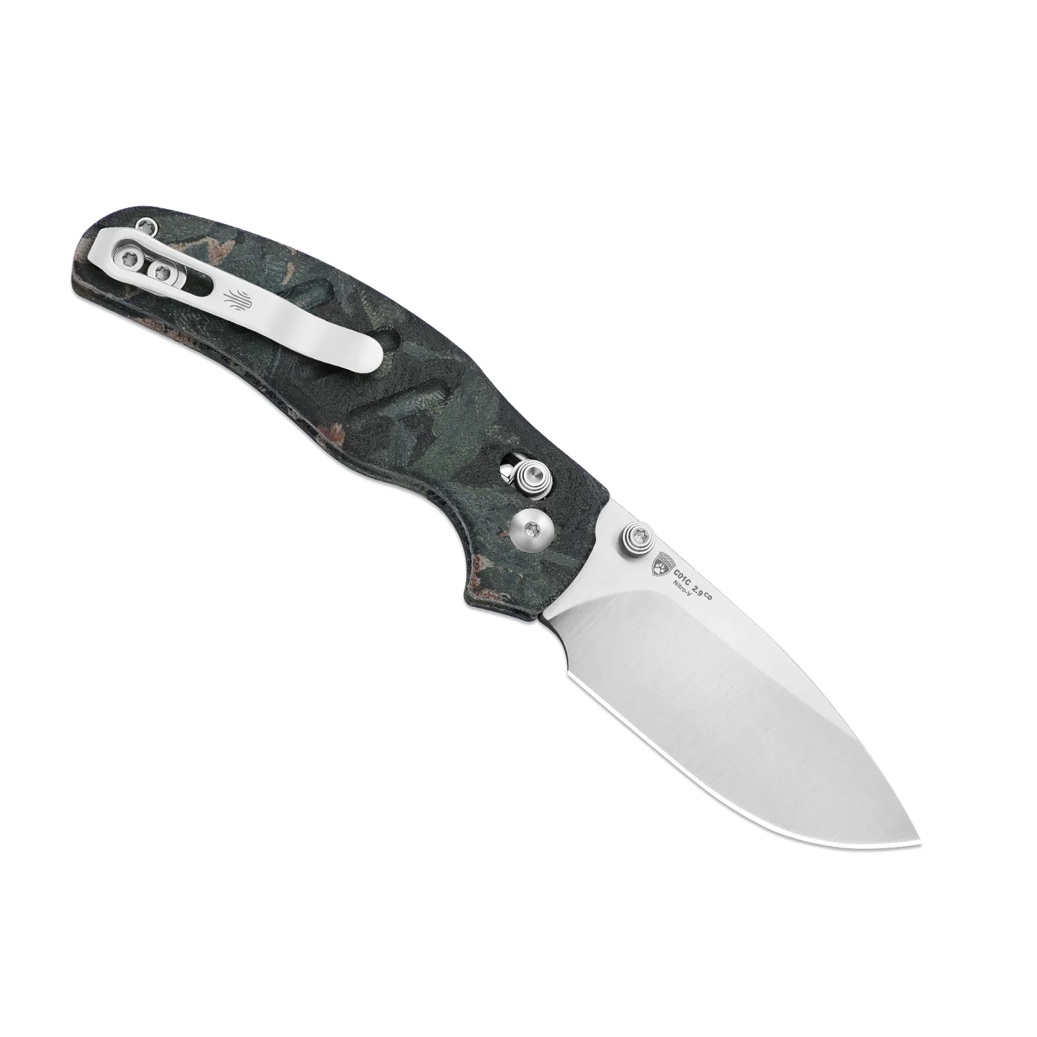Sheepdog® C01C 2.9 CD | Current Micarta (Blue Burl Canvas) | Kizer Clutch Lock™ | Nitro-V | KizerV™ 3488.29CDA3 - Image 3