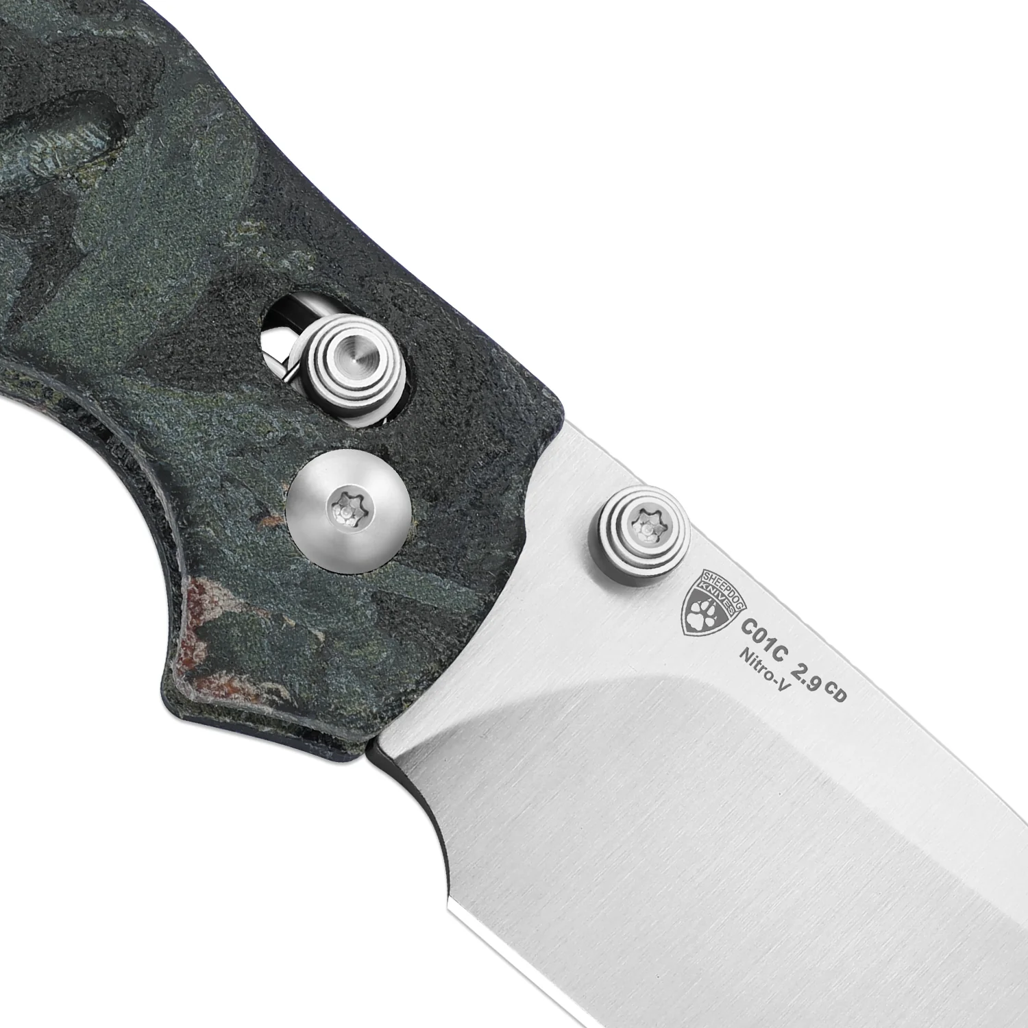 Sheepdog® C01C 2.9 CD | Current Micarta (Blue Burl Canvas) | Kizer Clutch Lock™ | Nitro-V | KizerV™ 3488.29CDA3 - Image 7