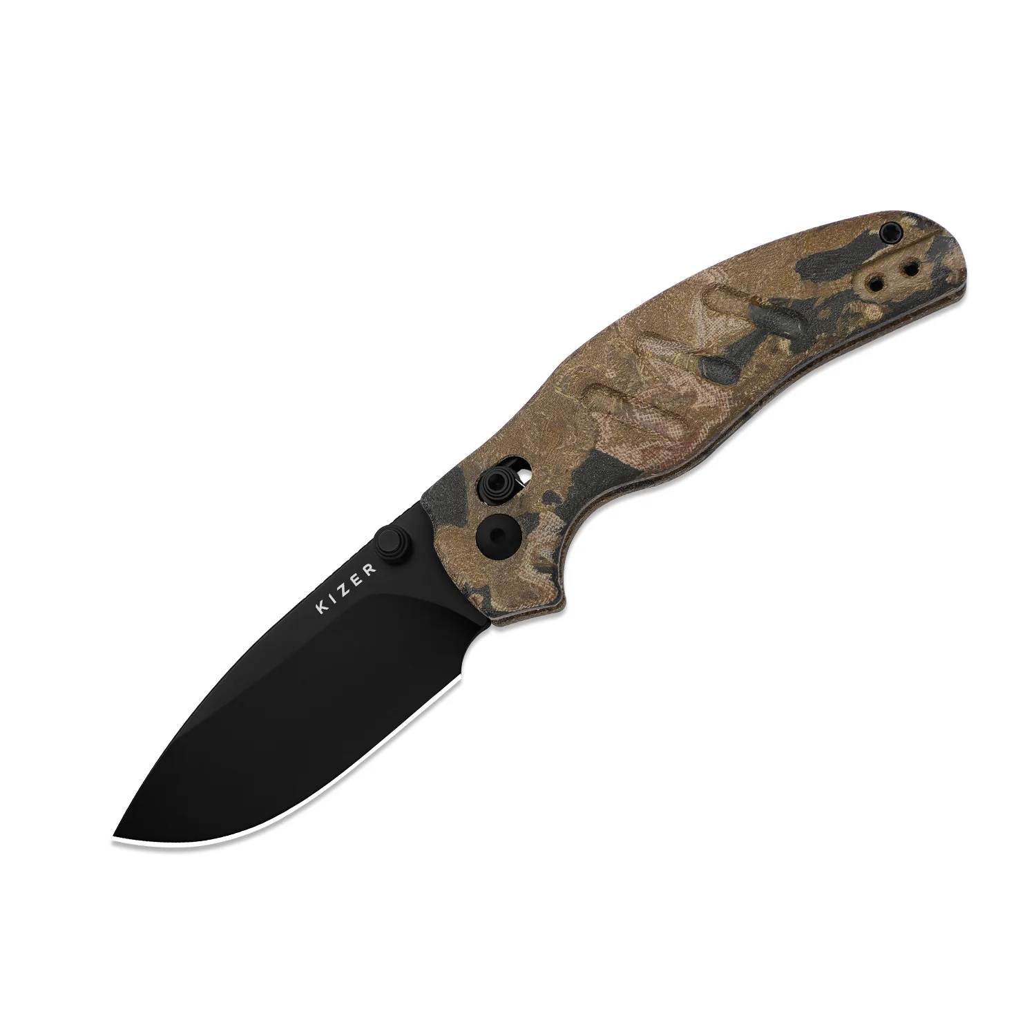 Sheepdog® C01C 2.9 CD | Current Micarta (Yellow Burl Canvas) | Kizer Clutch Lock™ | Nitro-V | KizerV™ 3488.29CDA4 - Image 2