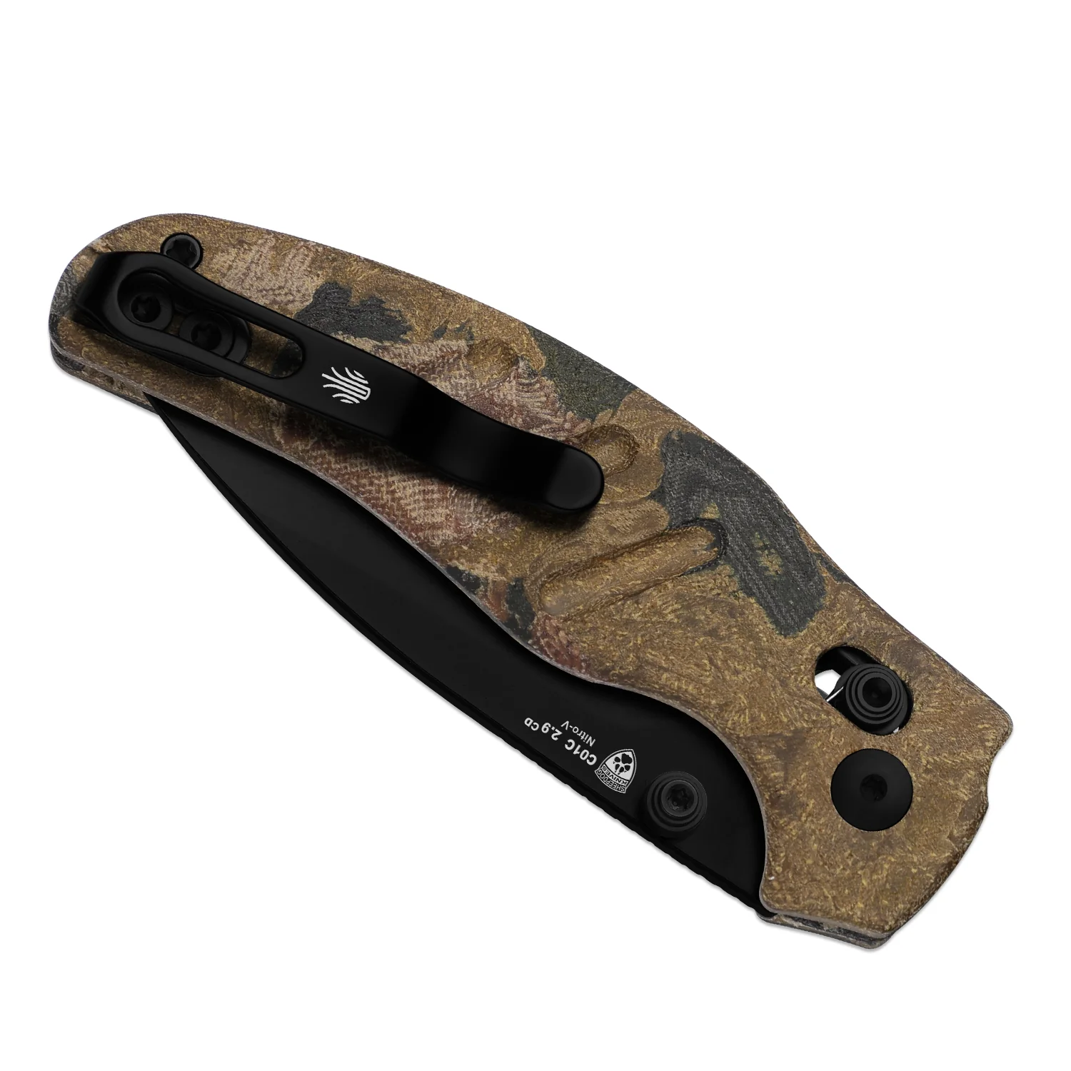 Sheepdog® C01C 2.9 CD | Current Micarta (Yellow Burl Canvas) | Kizer Clutch Lock™ | Nitro-V | KizerV™ 3488.29CDA4 - Image 5