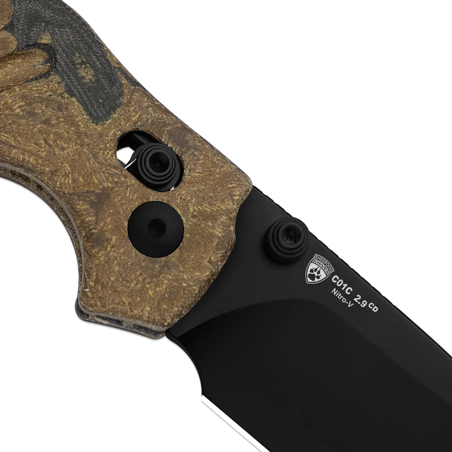 Sheepdog® C01C 2.9 CD | Current Micarta (Yellow Burl Canvas) | Kizer Clutch Lock™ | Nitro-V | KizerV™ 3488.29CDA4 - Image 7