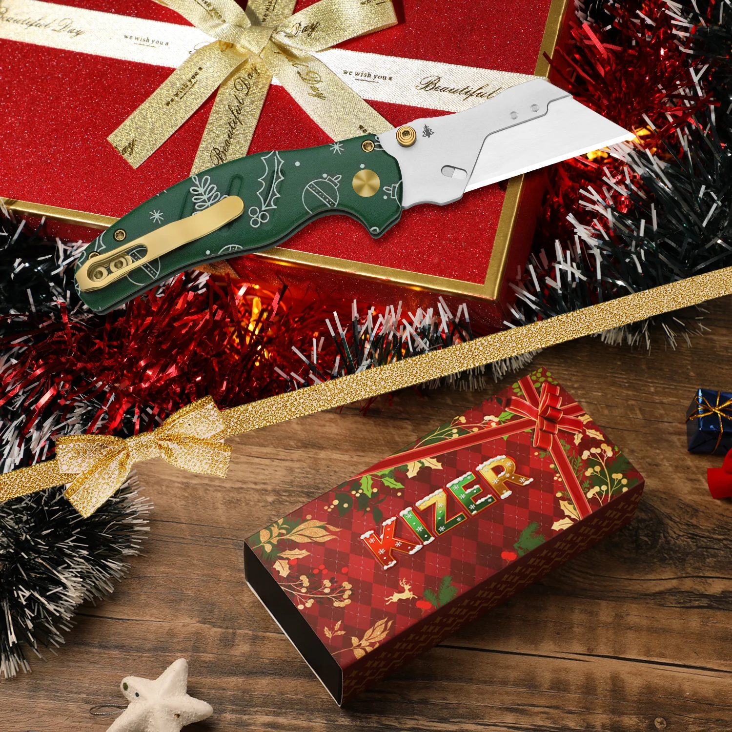 Christmas | Sheepdog® C01C 2.9 | Kizer Button Liner Lock™ | Utility Knives | Limited | KizerV™ 3488.29JMC1 - Image 15