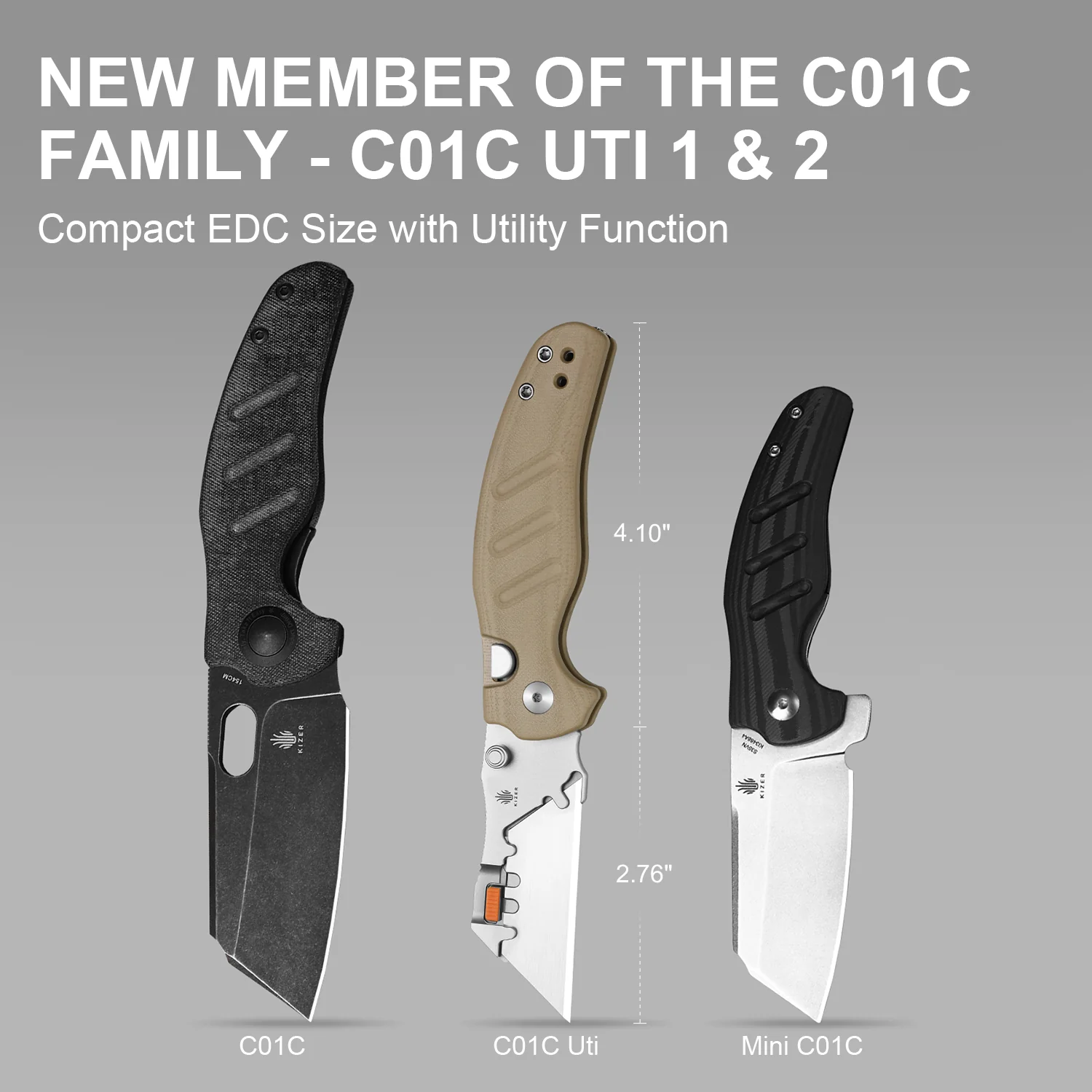 Sheepdog® Utility Knives | Kizer Button Liner Lock™ | C01C Uti 2 | 5Cr15MoV | KizerV™ 3488.29JNA2 - Image 12