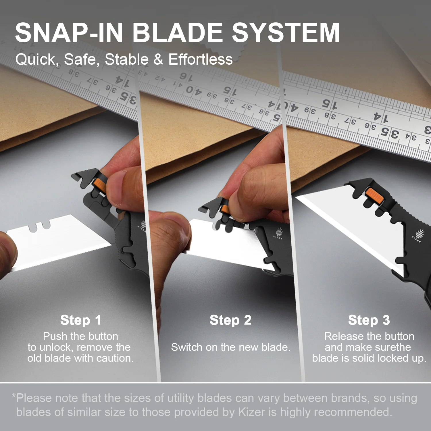 Sheepdog® Utility Knives | Kizer Button Liner Lock™ | C01C Uti 2 | 5Cr15MoV | KizerV™ 3488.29JNA3 - Image 12