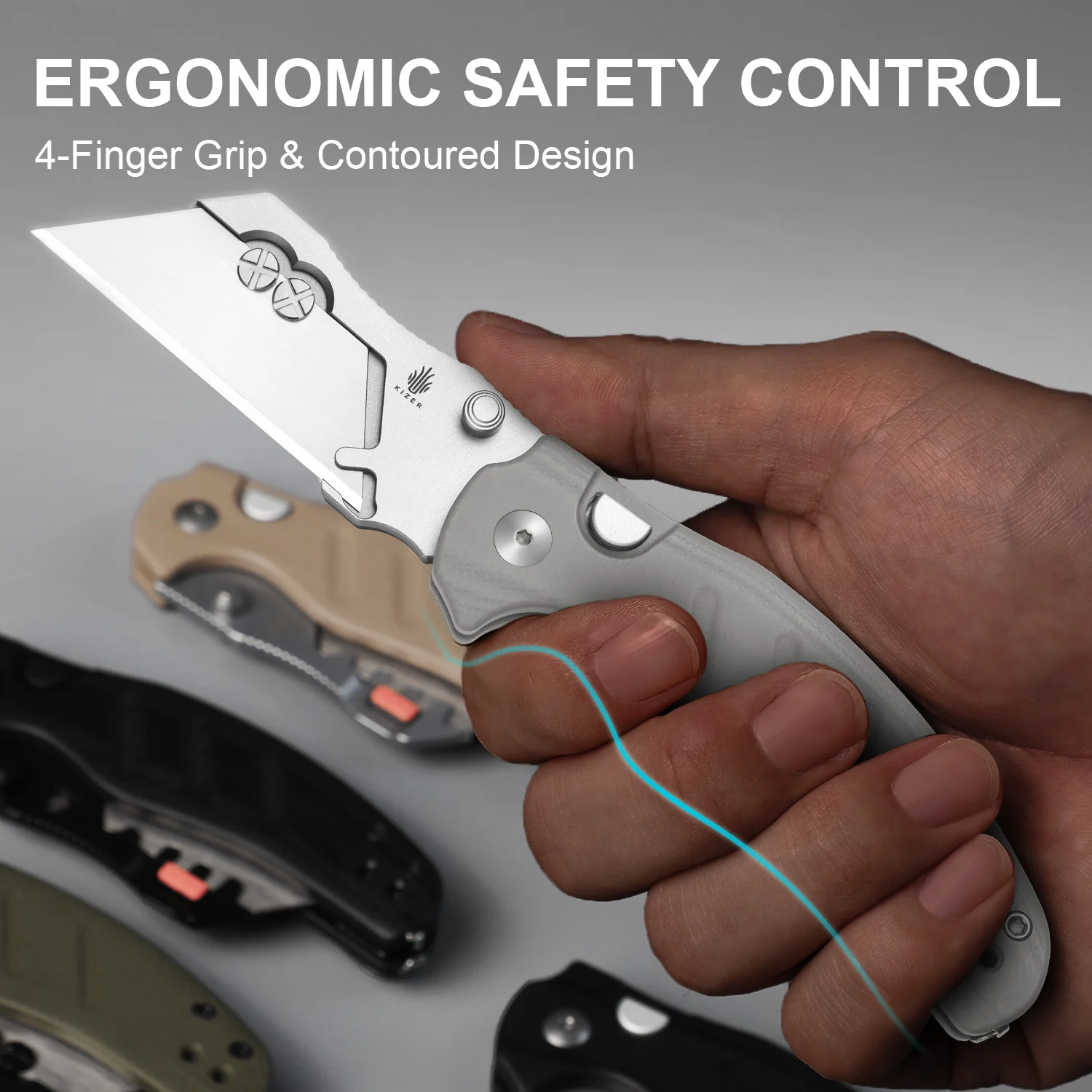Sheepdog® Utility Knives | Kizer Button Liner Lock™ | C01C Uti 1 | 5Cr15MoV | KizerV™ 3488.29JSA1 - Image 13