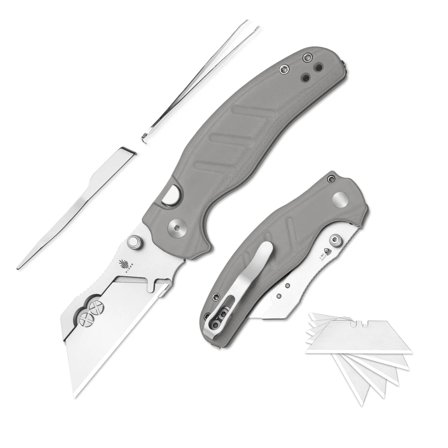 Sheepdog® Utility Knives | Kizer Button Liner Lock™ | C01C Uti 1 | 5Cr15MoV | KizerV™ 3488.29JSA1 - Image 2
