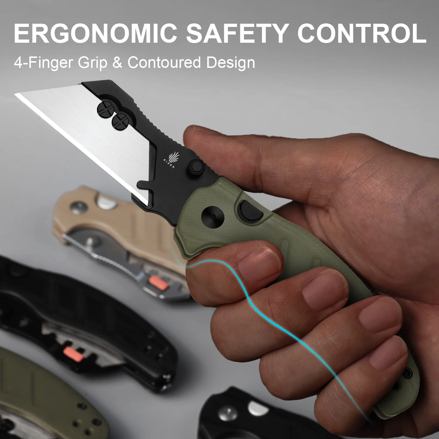 Sheepdog® Utility Knives | Kizer Button Liner Lock™ | C01C Uti 1 | 5Cr15MoV | KizerV™ 3488.29JSA2 - Image 12