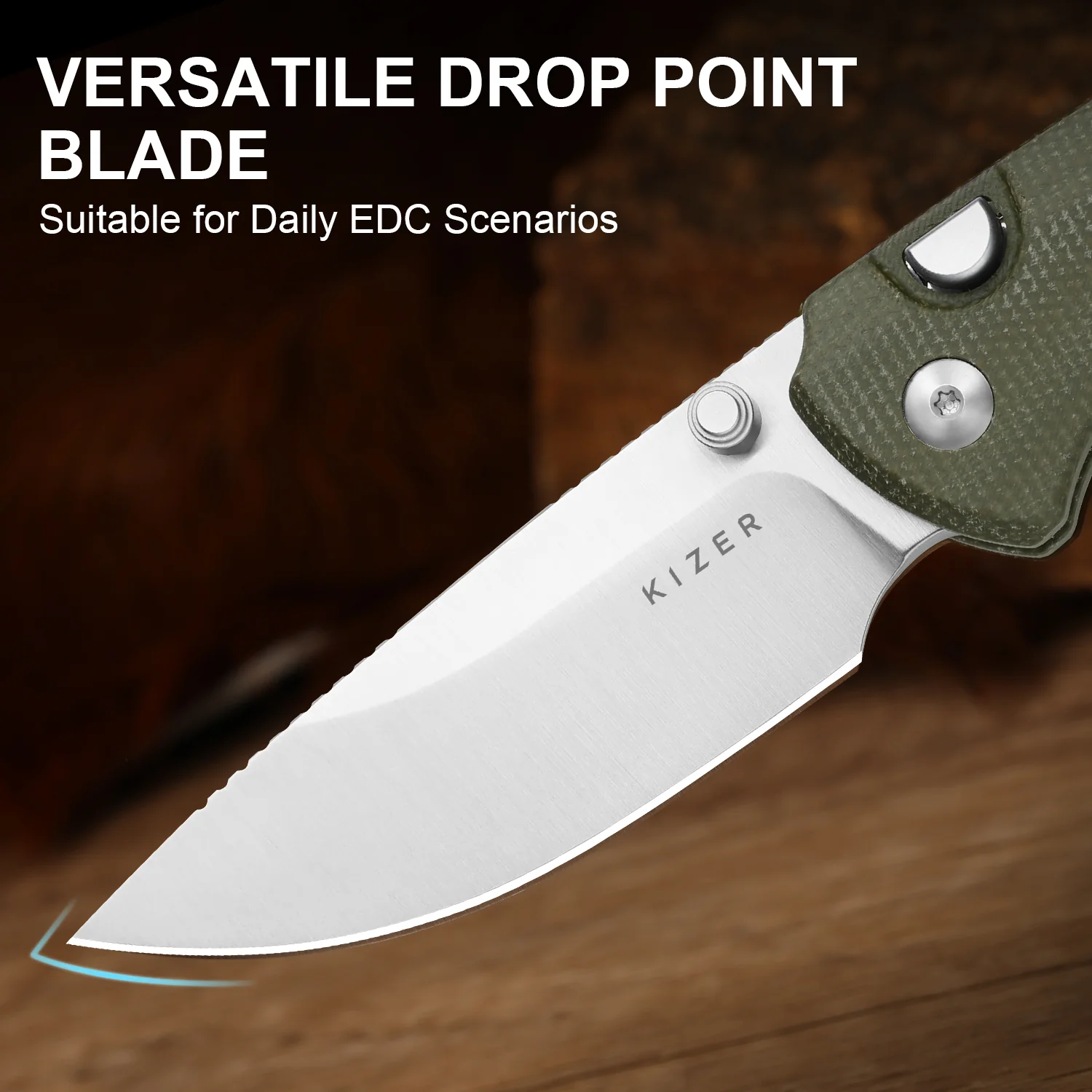 T1 BD | Button Liner Lock™ | Nitro-V | Micarta | KizerV™ 3490.2BA1 - Image 12