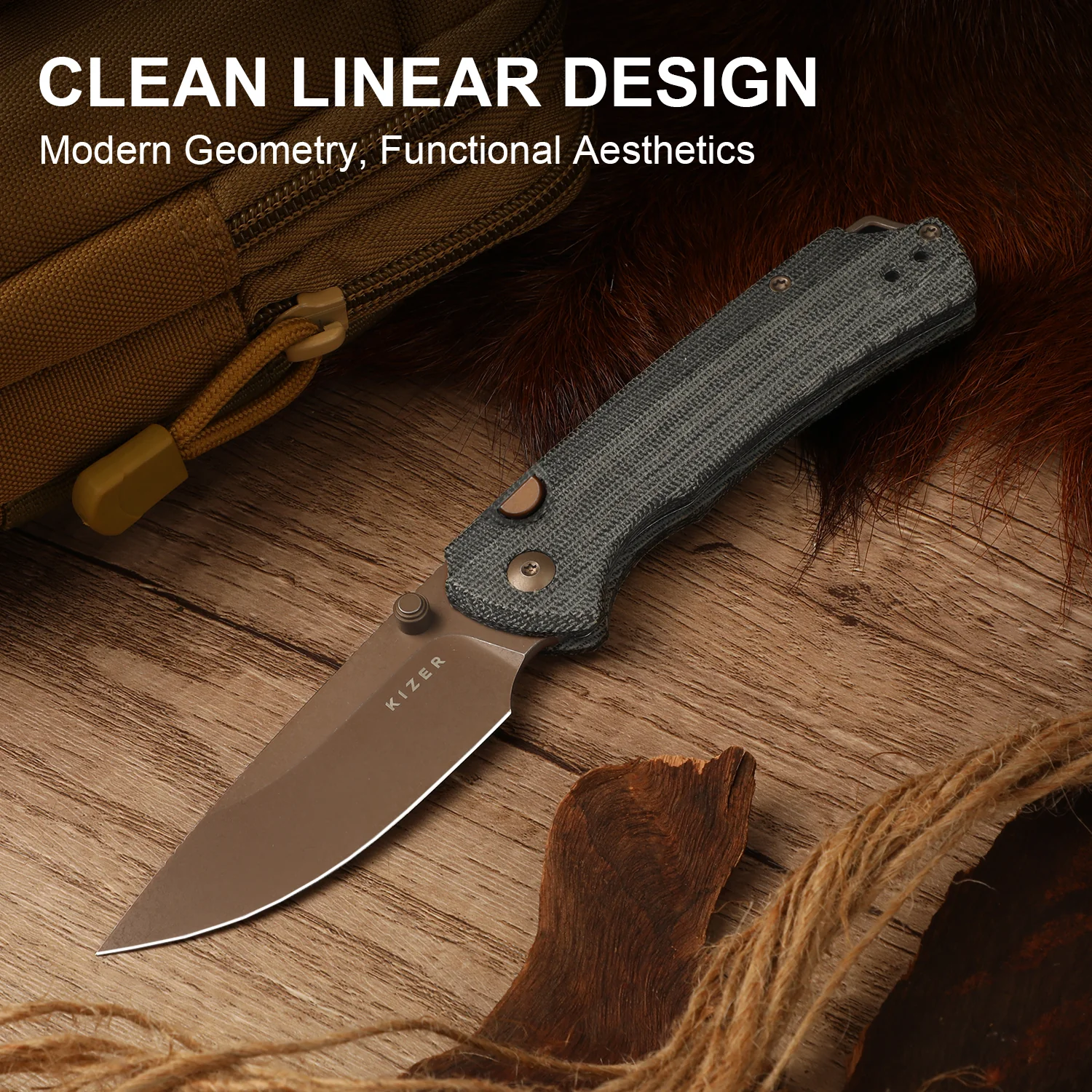 T1 BD | Button Liner Lock™ | Sunset Metal PVD | Nitro-V | Norplex UltreX Micarta | KizerV™ 3490.2BA2 - Image 15