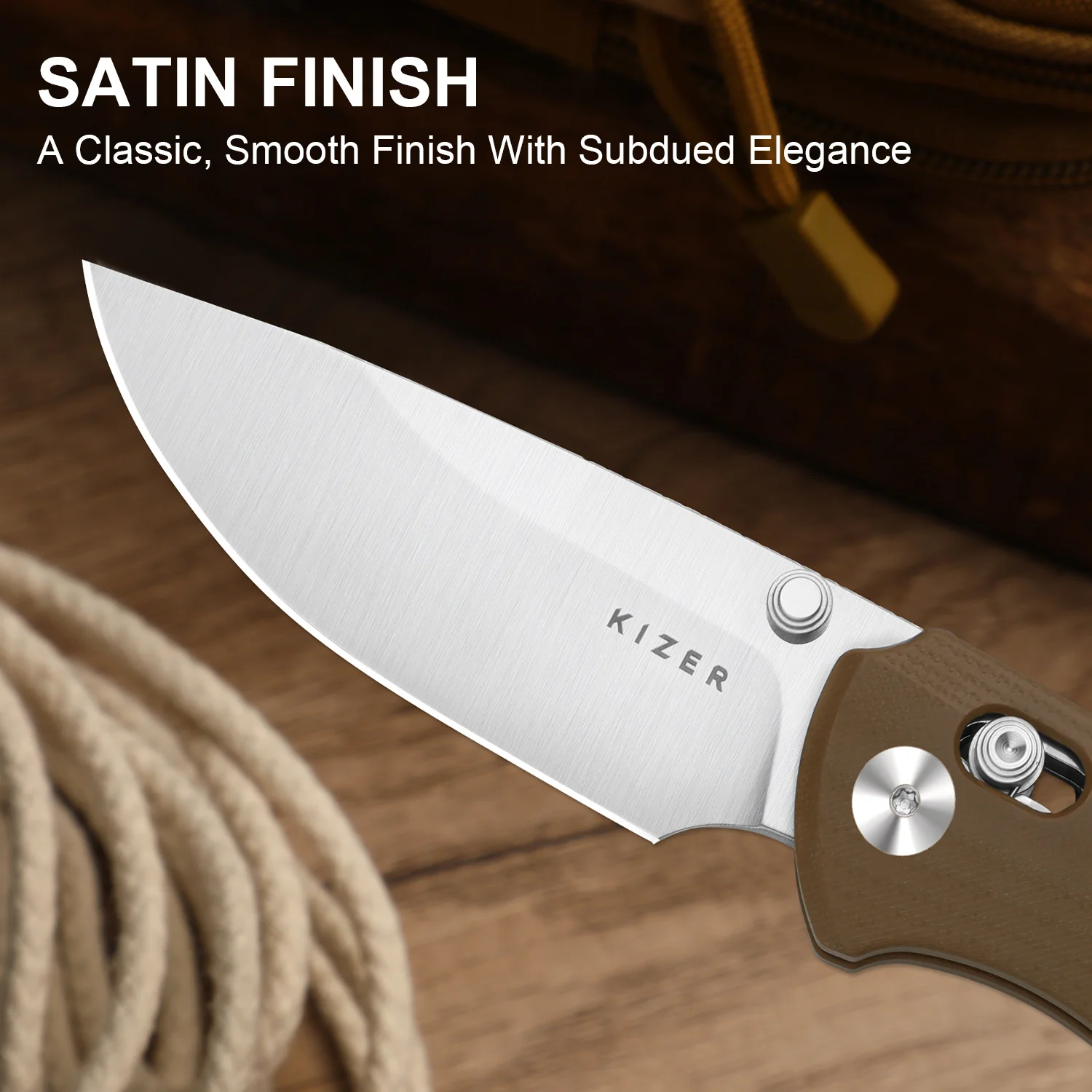 T1 CD | Kizer Clutch Lock™ | Drop Point Blade | Nitro-V| G10 | KizerV™ 3490.2CA2 - Image 13