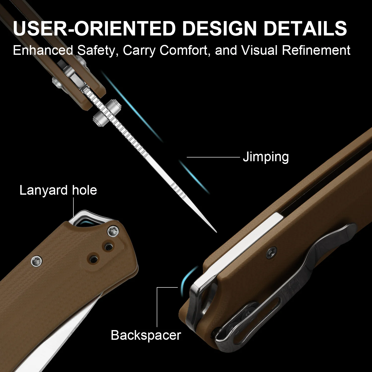 T1 CD | Kizer Clutch Lock™ | Drop Point Blade | Nitro-V| G10 | KizerV™ 3490.2CA2 - Image 14