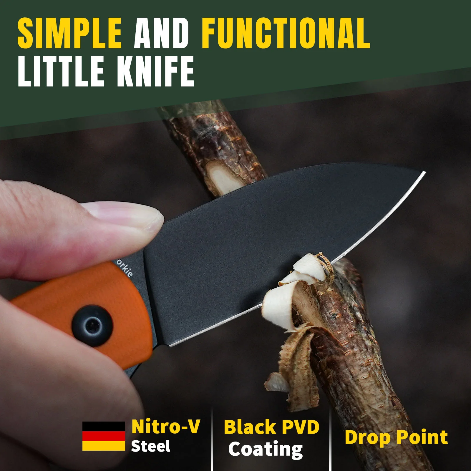 Yorkie | Nitro-V | Orange G10 . 2.58 " Black | KizerV™ 3525A2 - Image 11