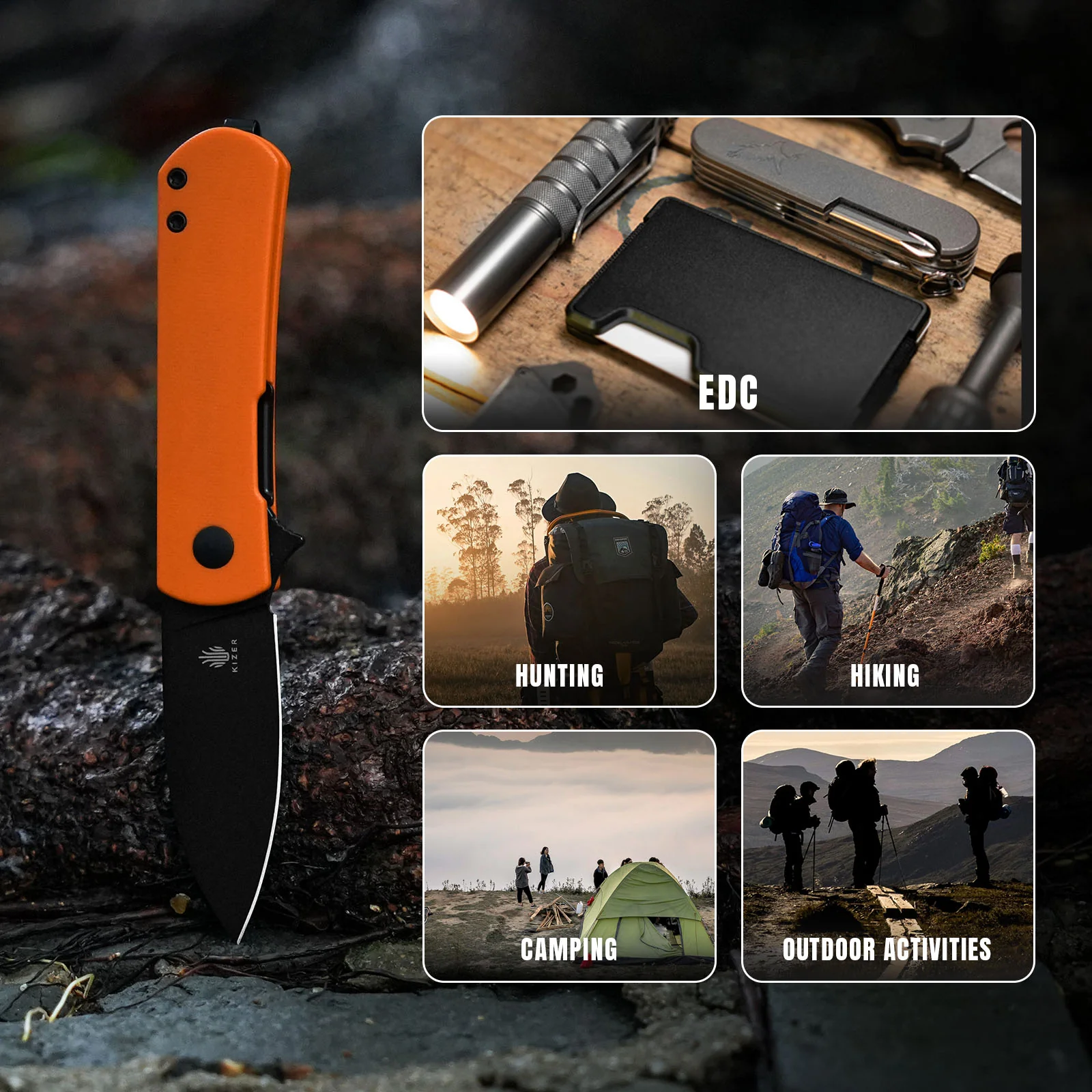 Yorkie | Nitro-V | Orange G10 . 2.58 " Black | KizerV™ 3525A2 - Image 17