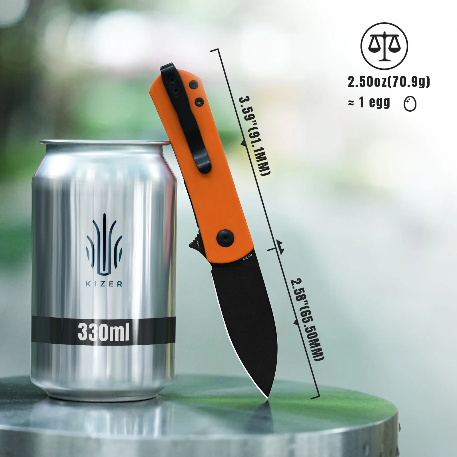 Yorkie | Nitro-V | Orange G10 . 2.58 " Black | KizerV™ 3525A2 - Image 18