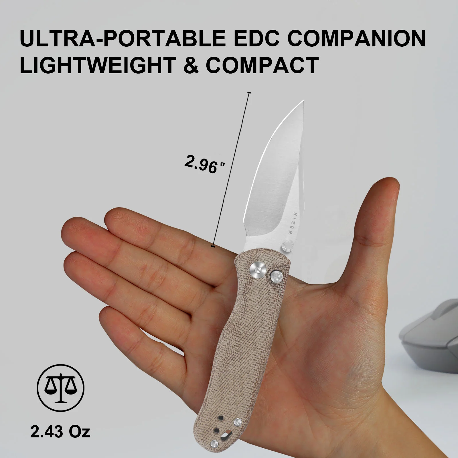 Drop Bear® 2 | Kizer Button Liner Lock™ | Nitro-V | Micarta | Kizer Button Liner Lock™ | KizerV™ 3619.2CC1 - Image 10