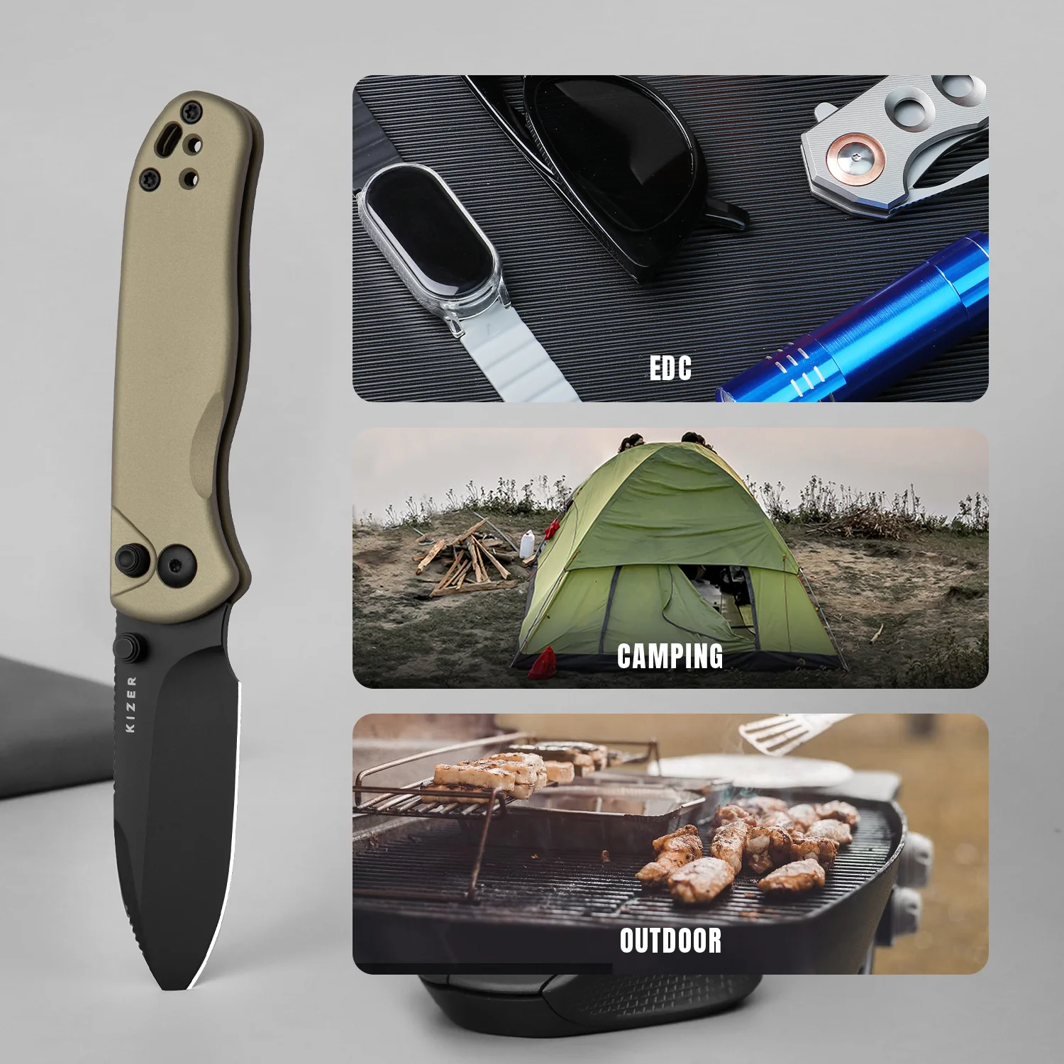 Drop Bear® 2 | Kizer Button Liner Lock™ | Nitro-V | Aluminum | KizerV™ 3619.2CD1 - Image 15